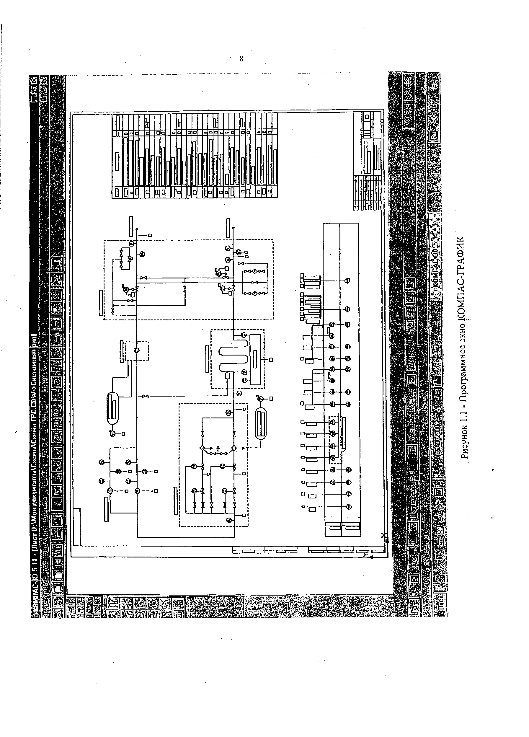 Рисунок 1.1 - Программное окно КОМПАС-ГРАФИК
