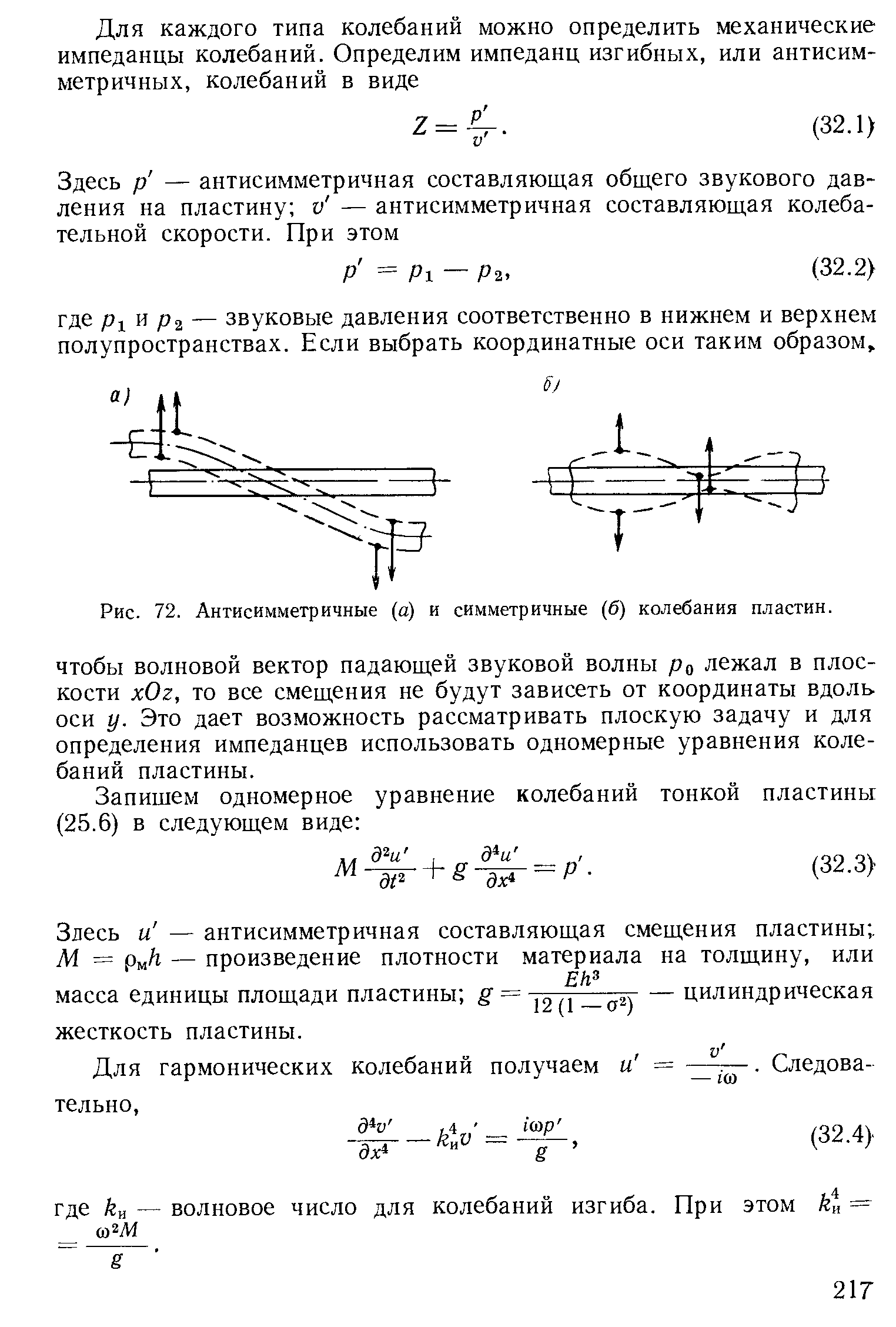 Колебания пластин. Собственная частота колебаний пластины. Колебания тонкой пластины. Уравнение колебаний пластины.