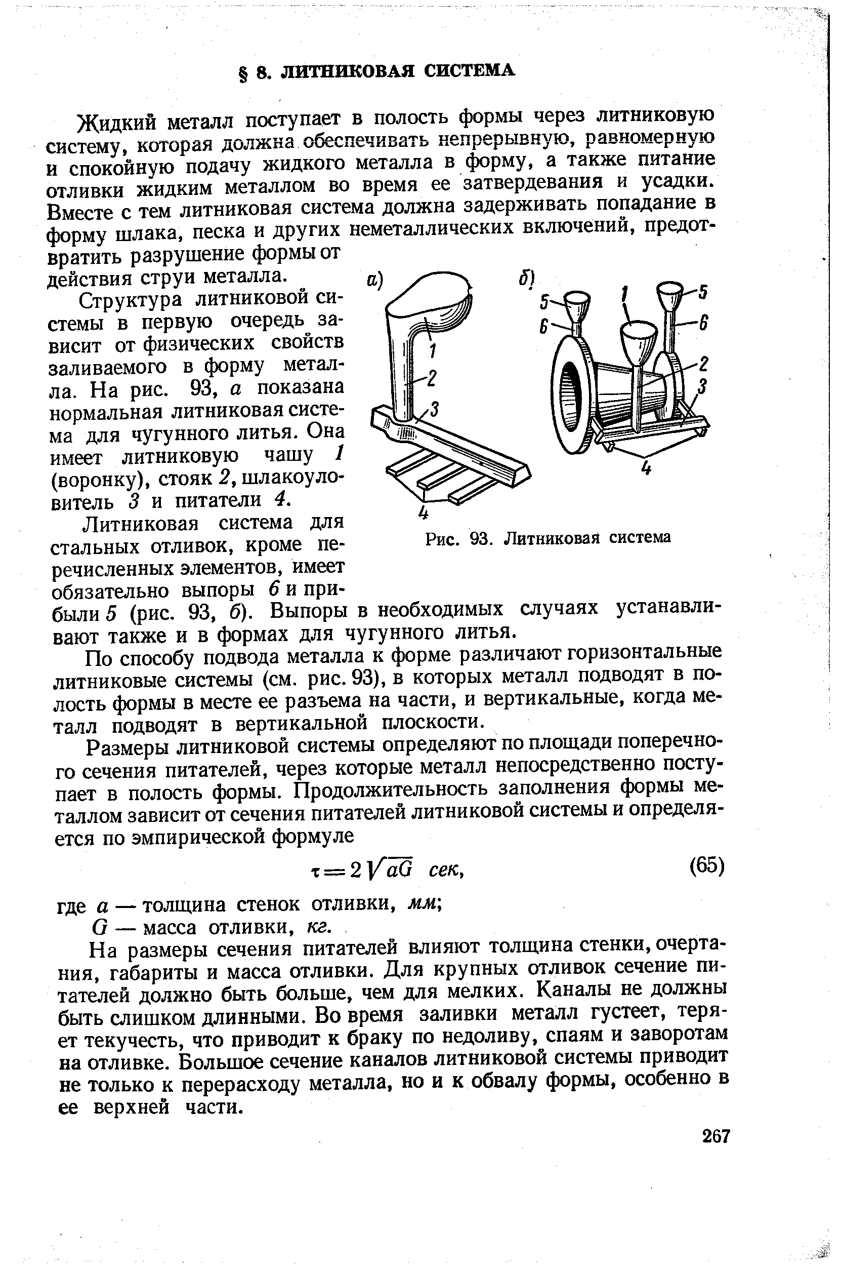 Схема литниковой системы