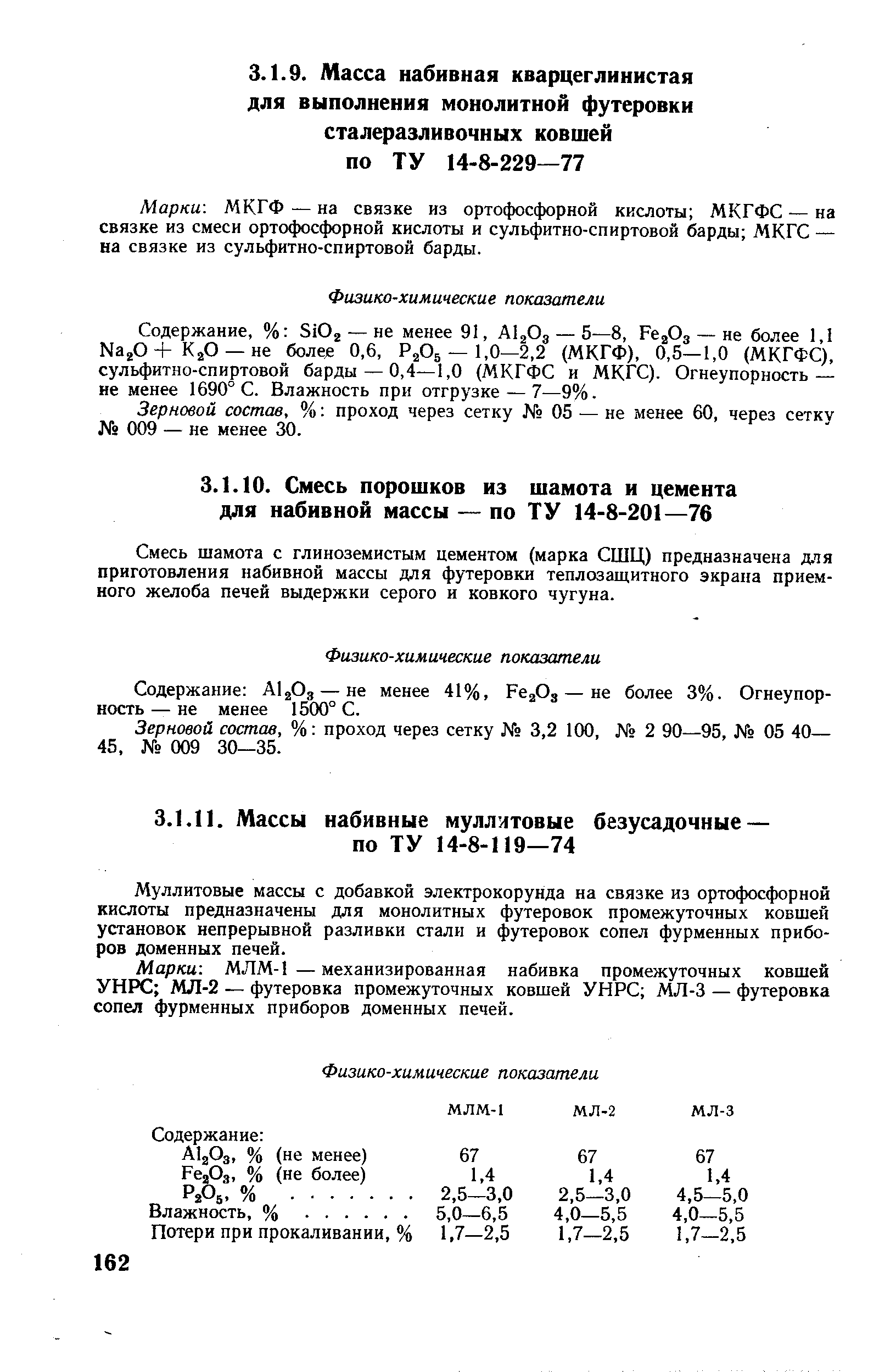 Зерновой состав, % проход через сетку 05 — не менее 60, через сетку 009 — не менее 30.
