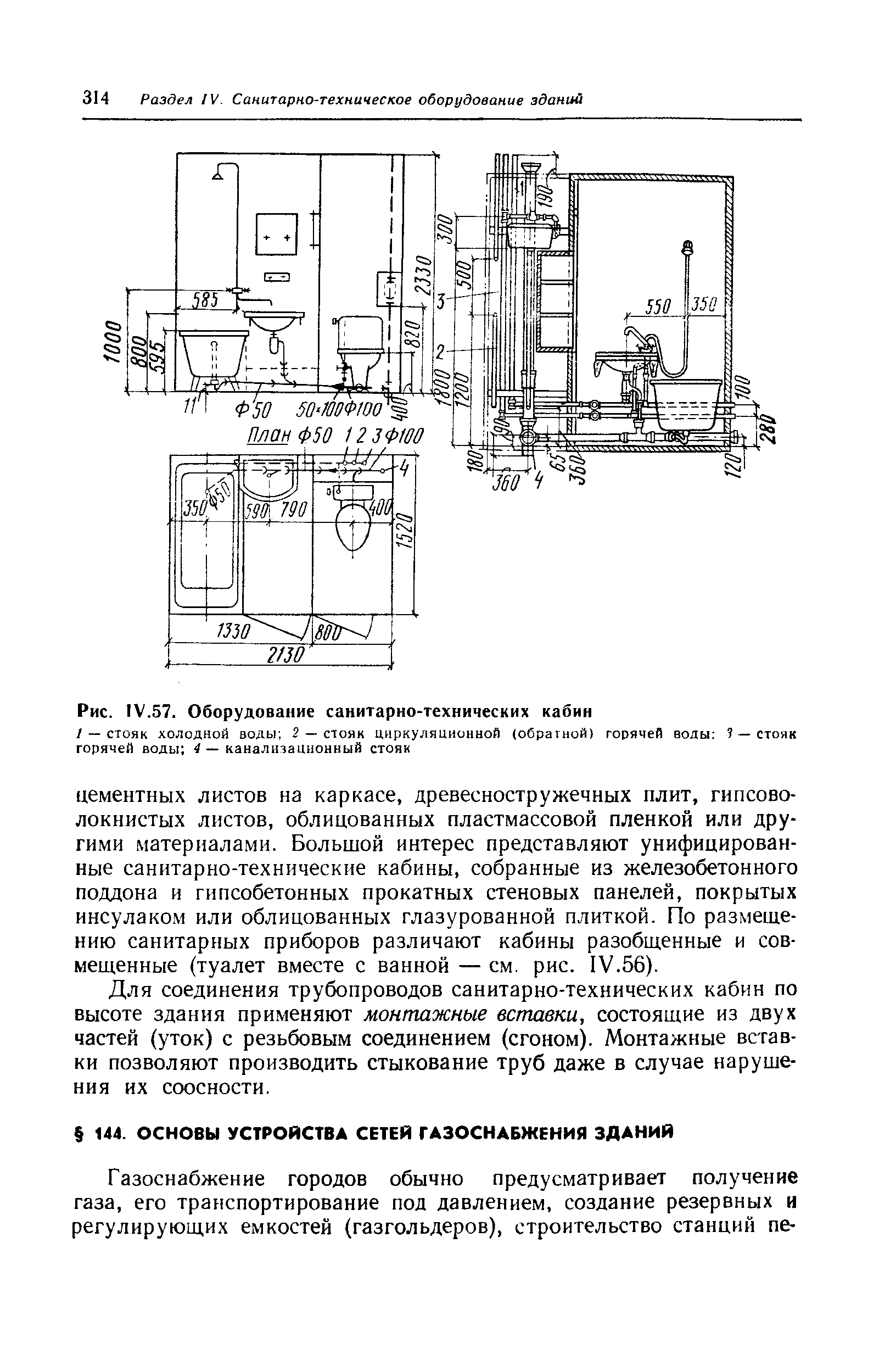 Рис. 1 . 57. <a href="/info/644101">Оборудование санитарно-технических</a> кабин
