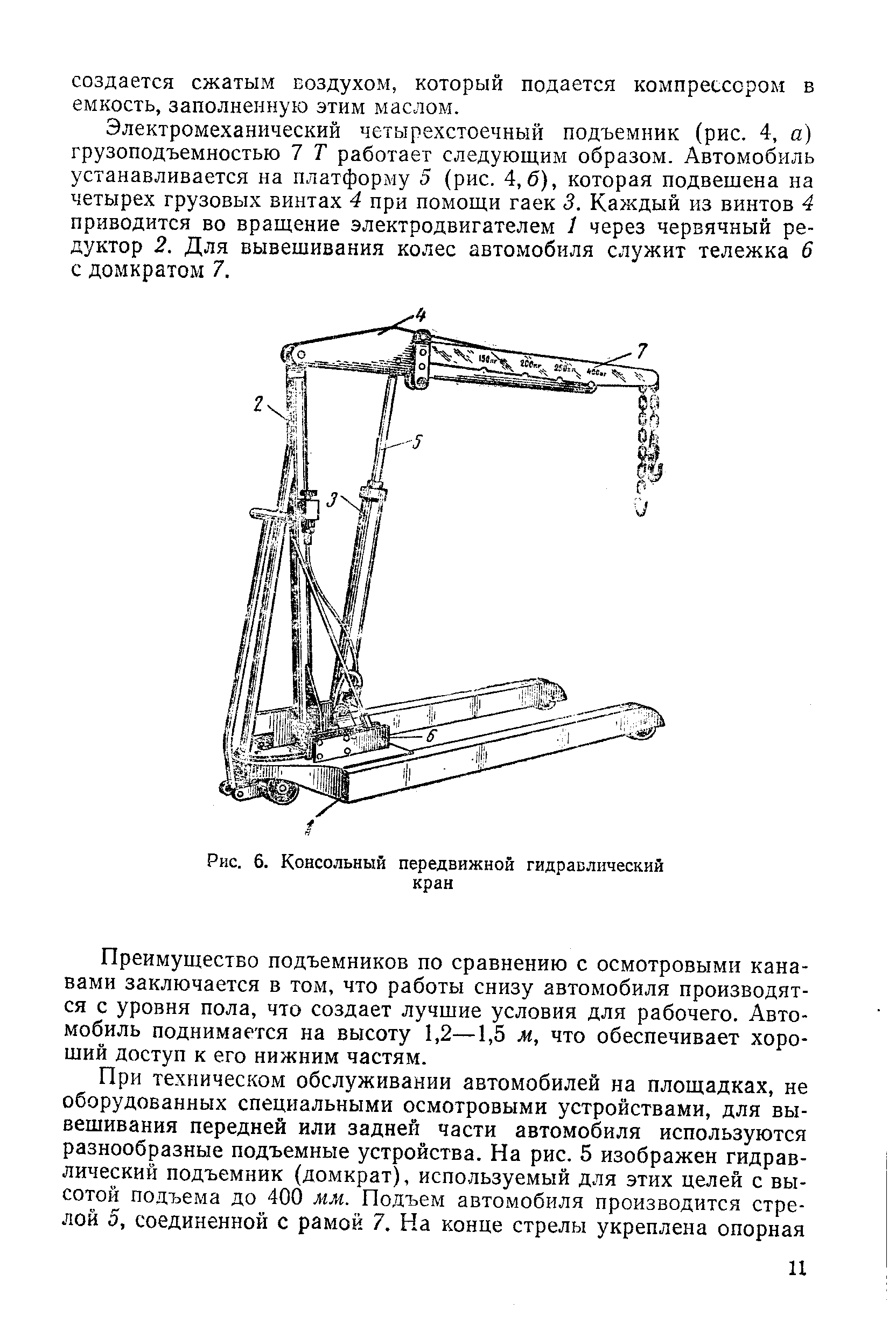 Рис. 6. Консольный передвижной гидравлический кран
