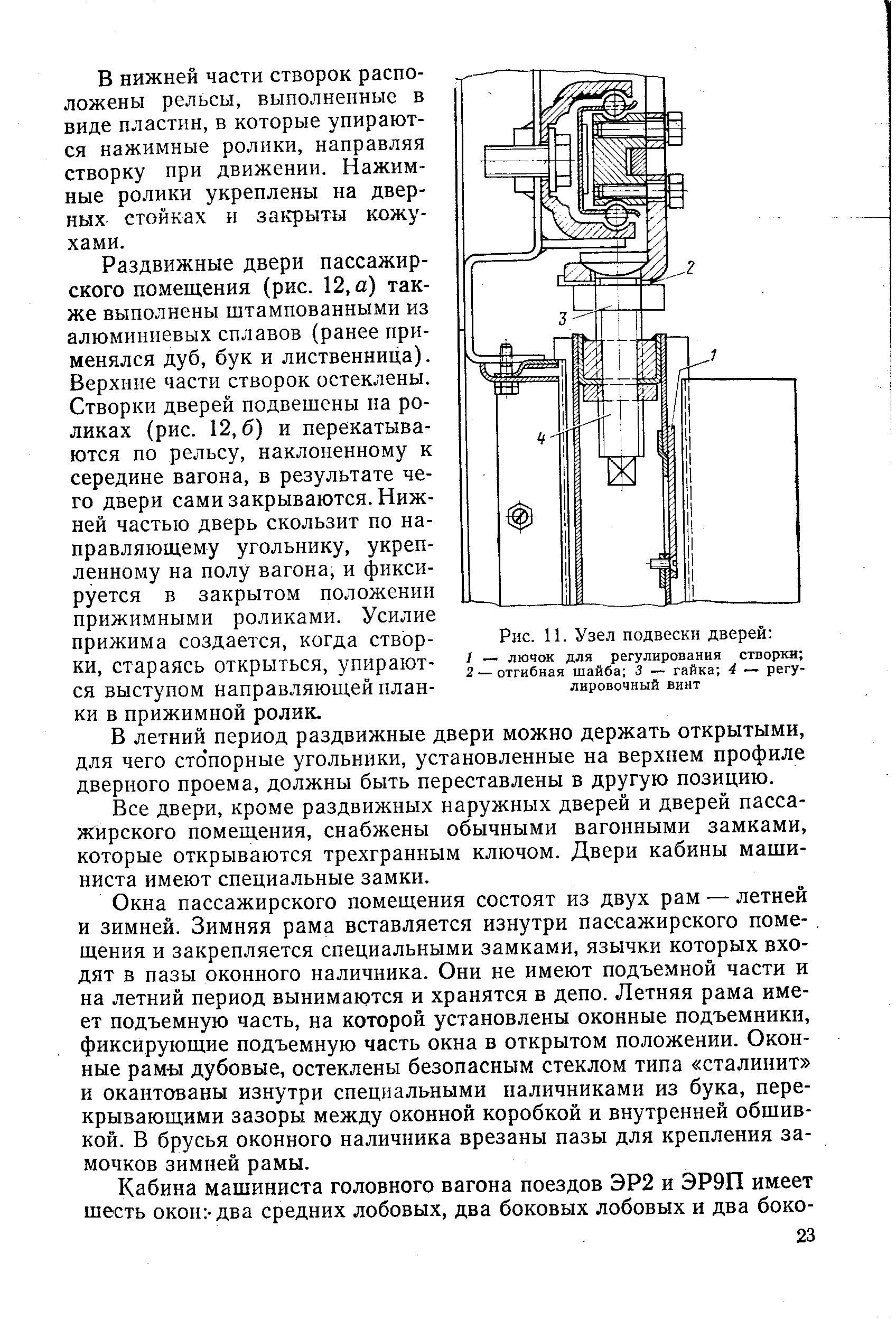 Рис. 11. Узел подвески дверей 
