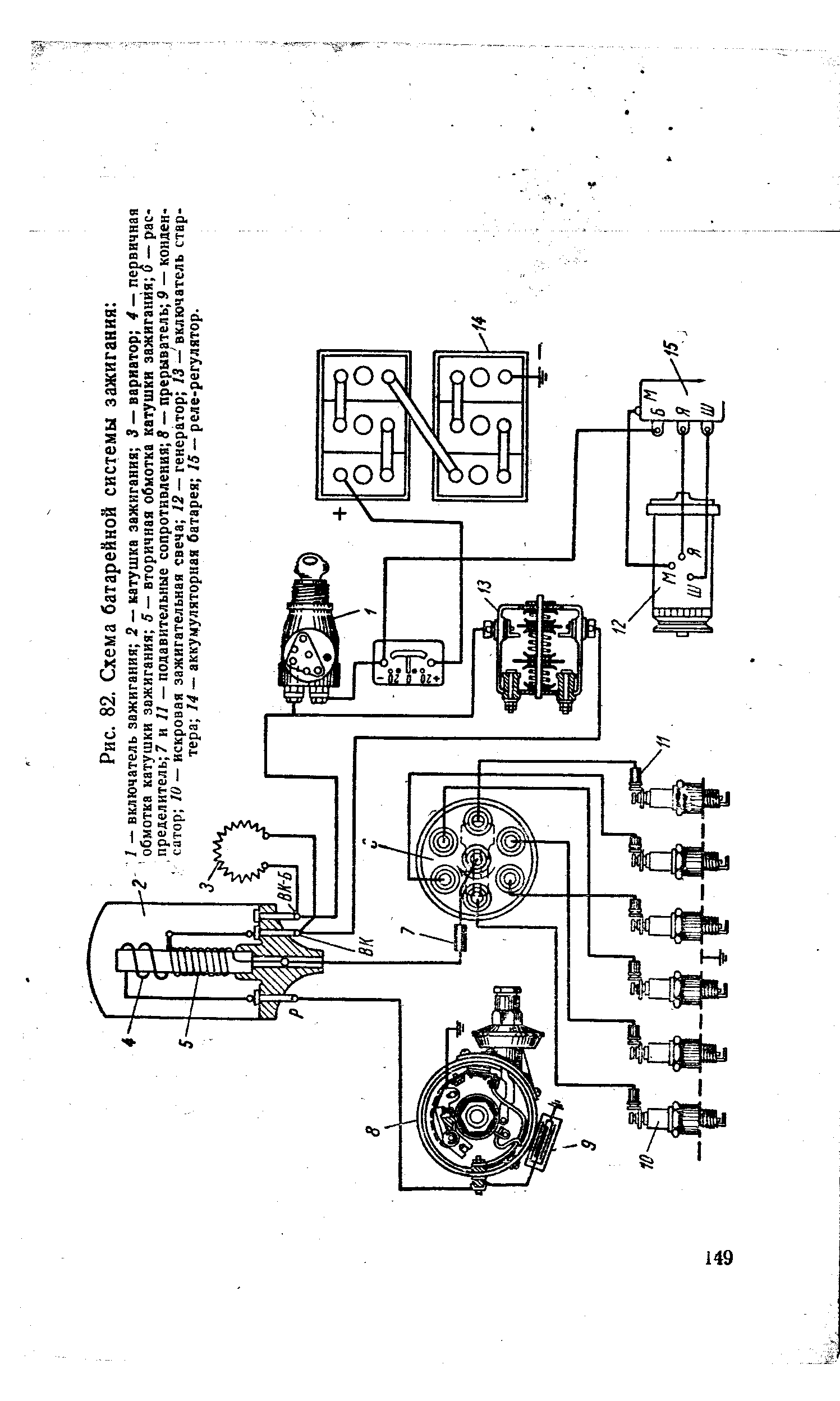 Схема батарейного зажигания
