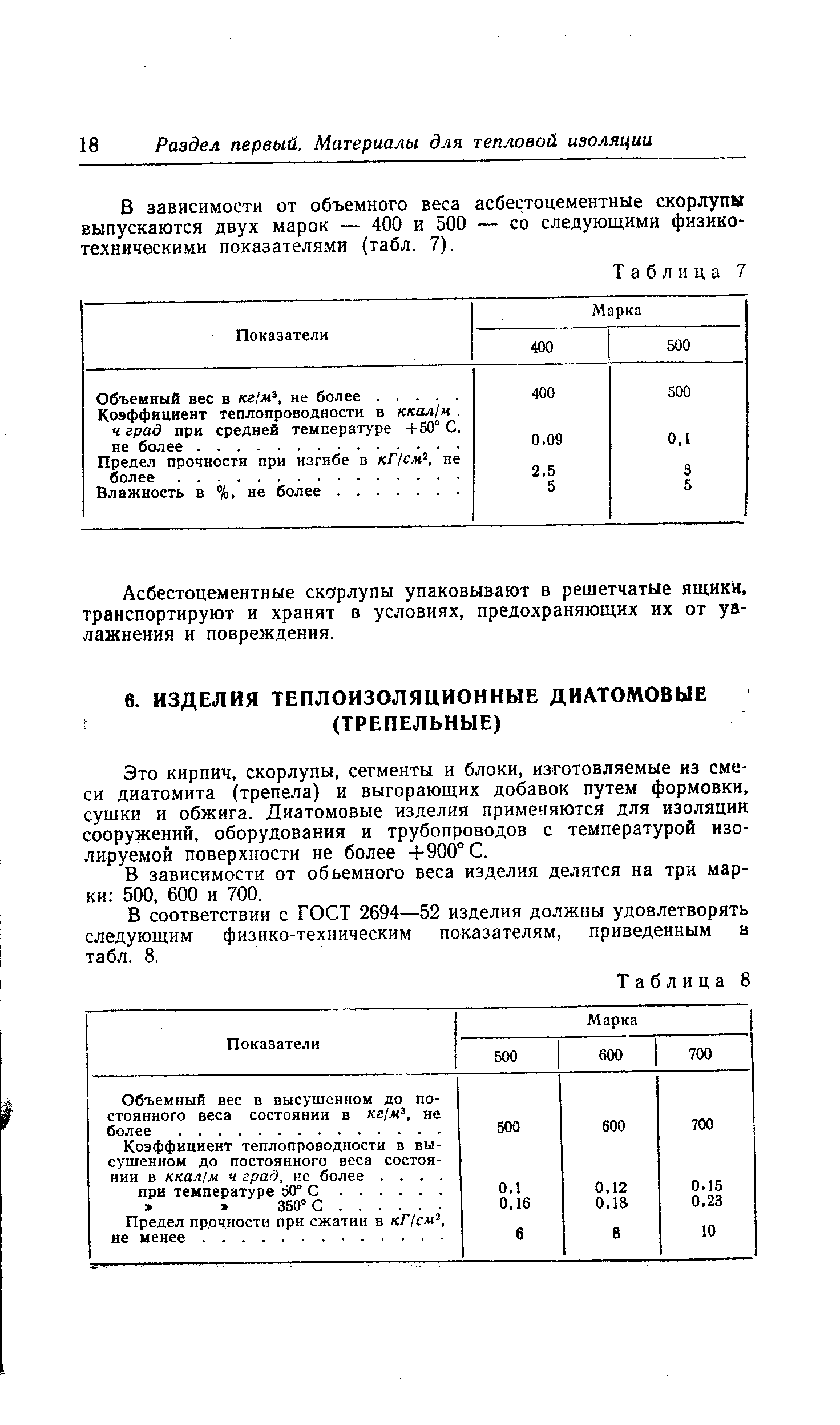 Это кирпич, скорлупы, сегменты и блоки, изготовляемые из смеси диатомита (трепела) и выгорающих добавок путем формовки, сущки и обжига. Диатомовые изделия применяются для изоляции сооружений, оборудования и трубопроводов с температурой изолируемой поверхности не более 4-900° С.
