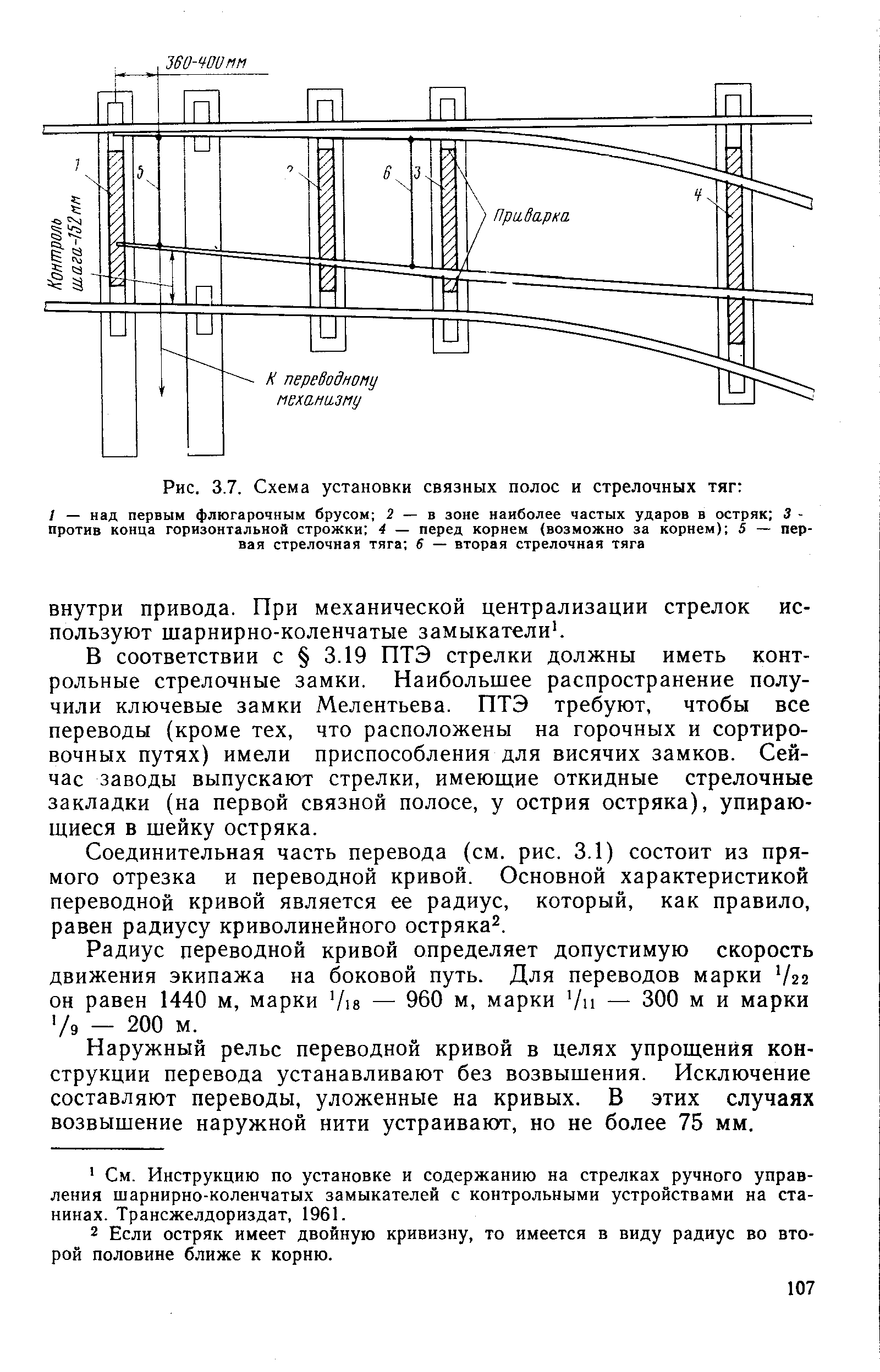 Рабочая тяга стрелочного перевода чертеж