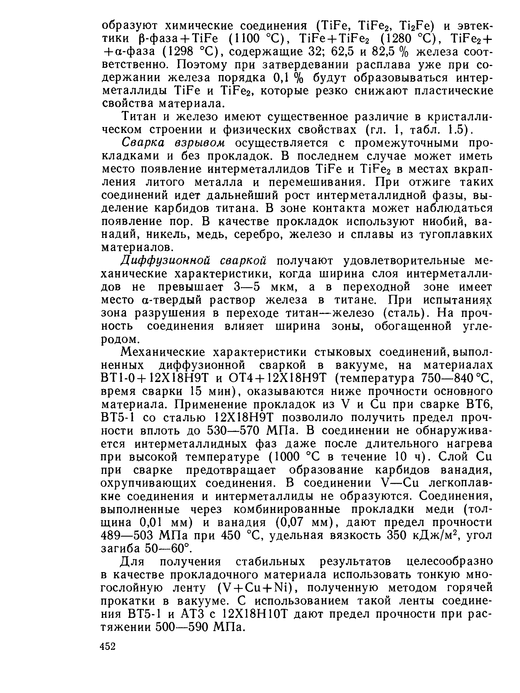 Титан и железо имеют существенное различие в кристаллическом строении и физических свойствах (гл. 1, табл. 1.5).
