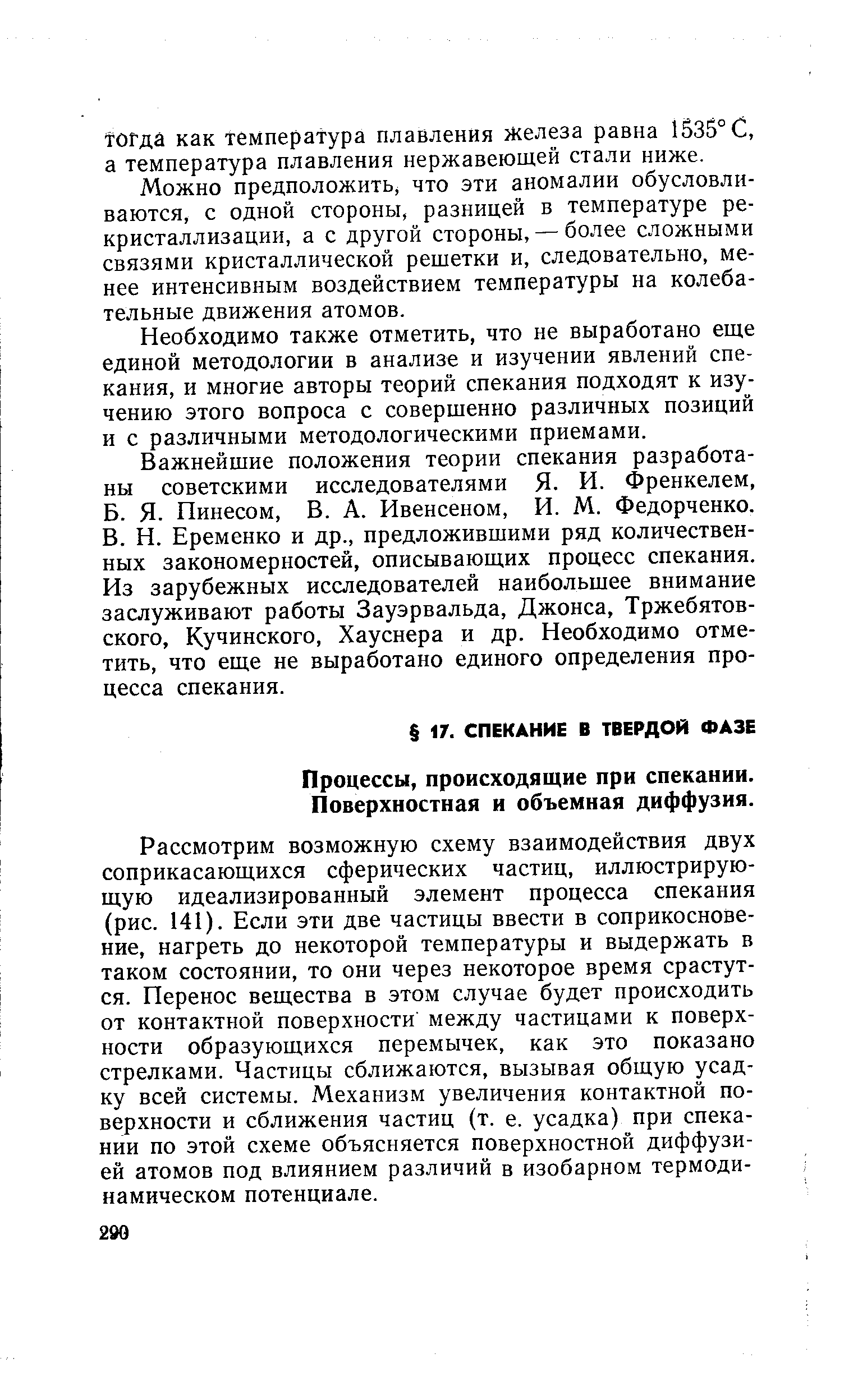 Процессы, происходящие при спекании.
