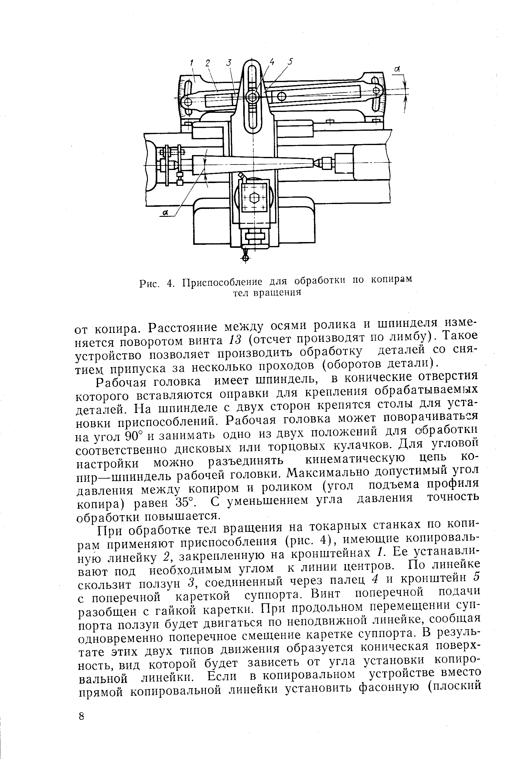 Рис. 4. Приспособление для обработки по копирам тел вращения
