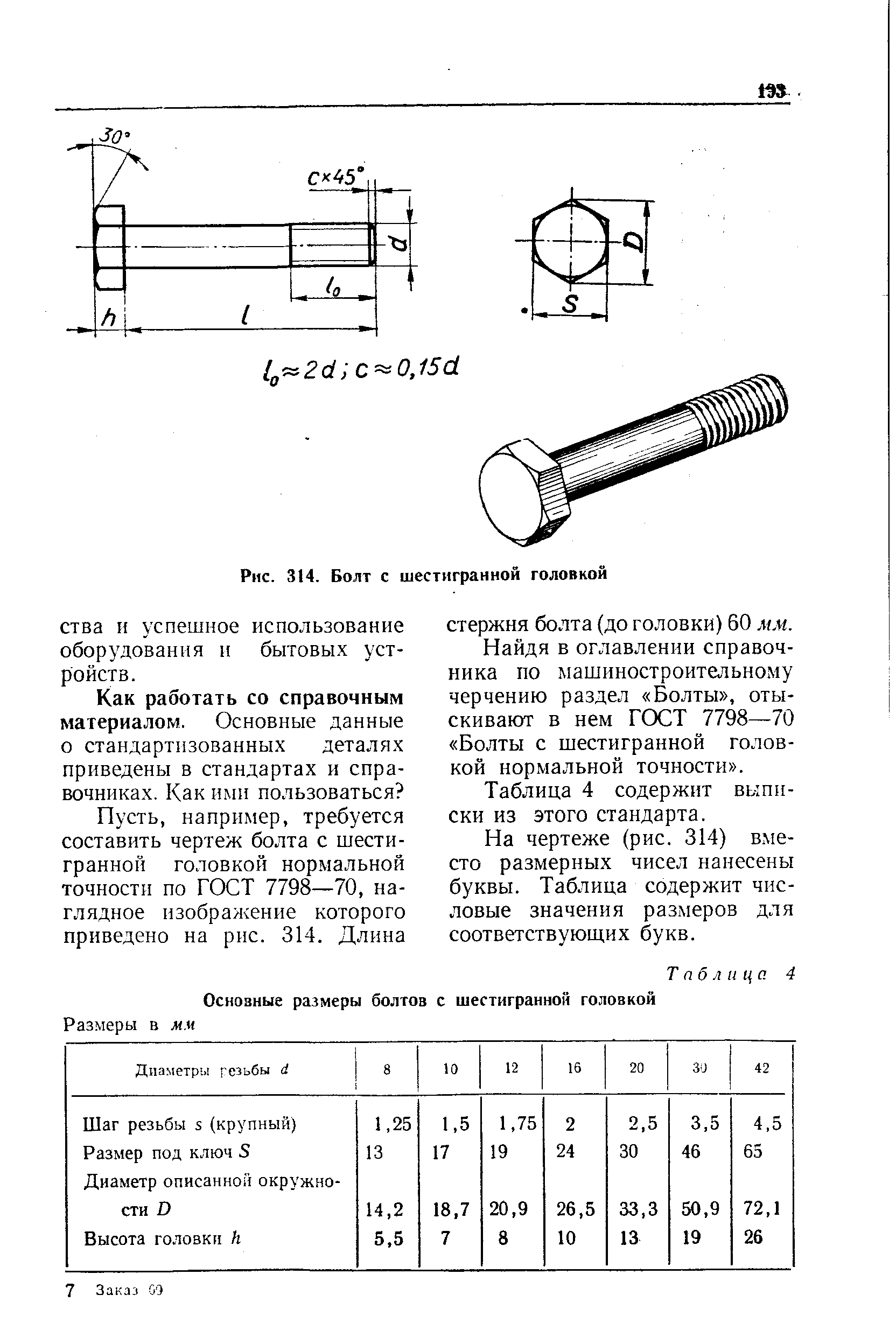 Гост 7798 70 болты с шестигранной головкой чертеж