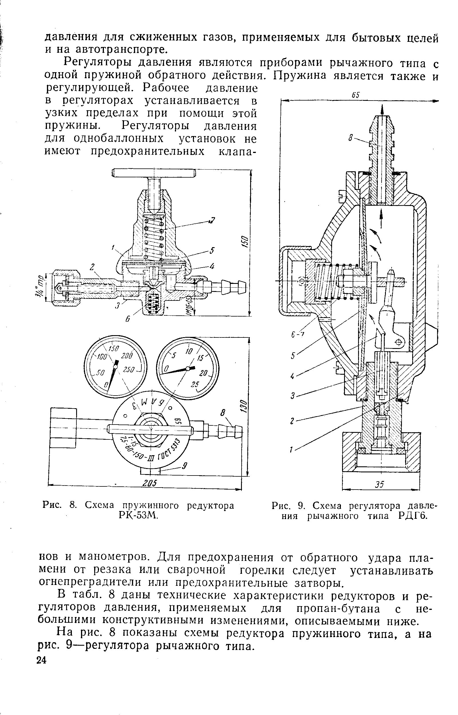 Рис. 8. Схема пружинного редуктора РК-53М.
