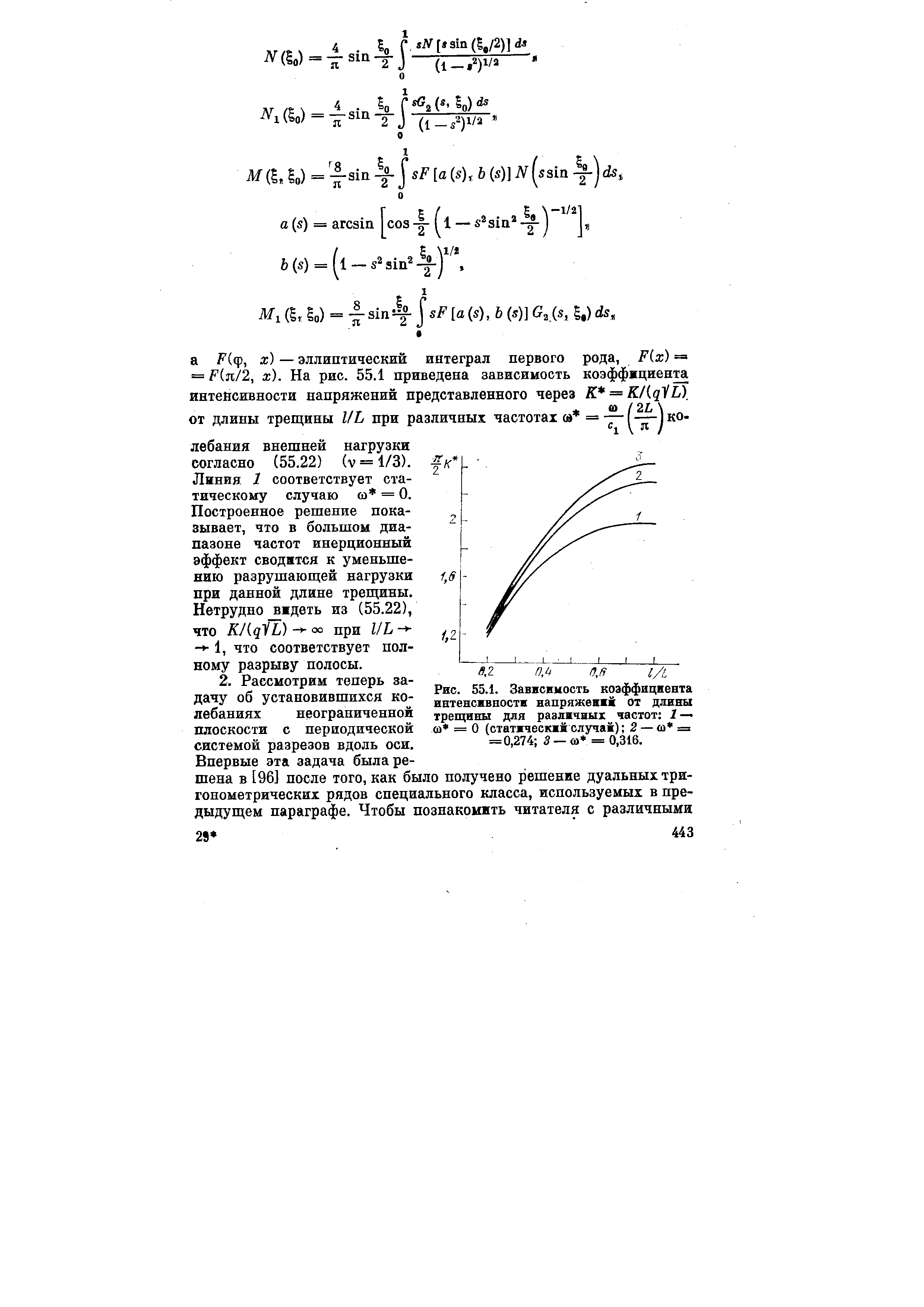 Линия 1 соответствует статическому случаю со = 0.
