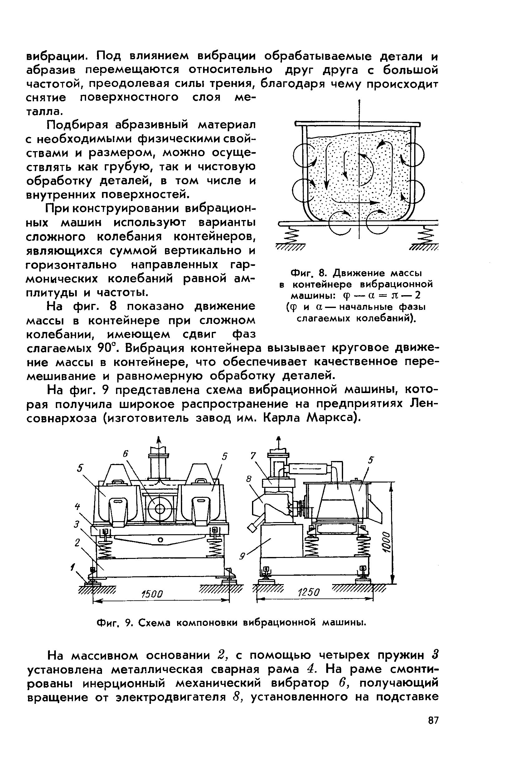 Фиг. 9. Схема компоновки вибрационной машины.
