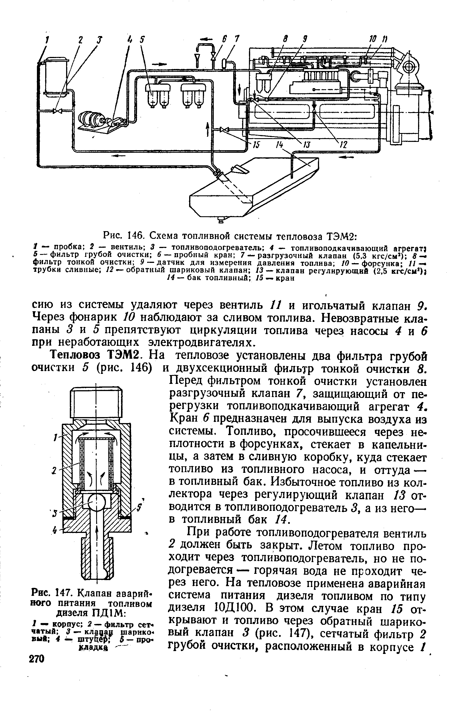 Схема топливной системы тепловоза