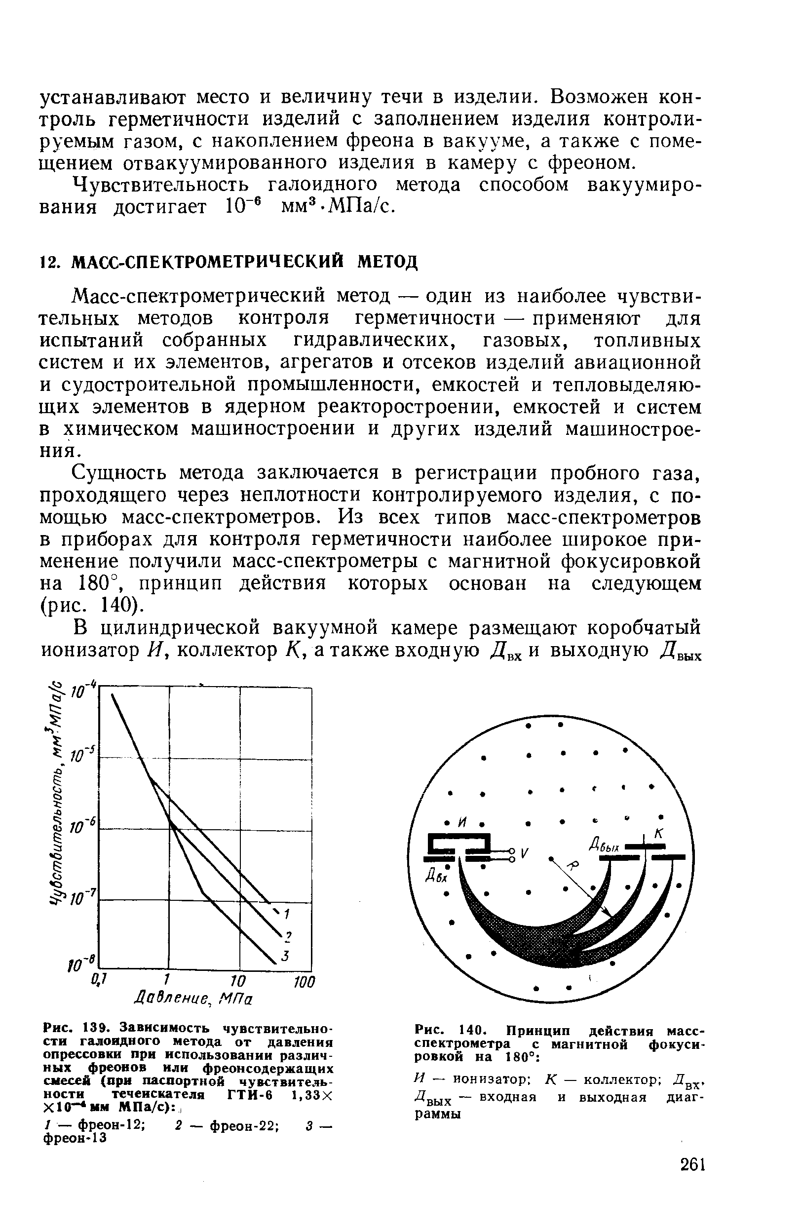 Рис. 140. Принцип действия масс-спектрометра с магнитной фокусировкой на 180° 
