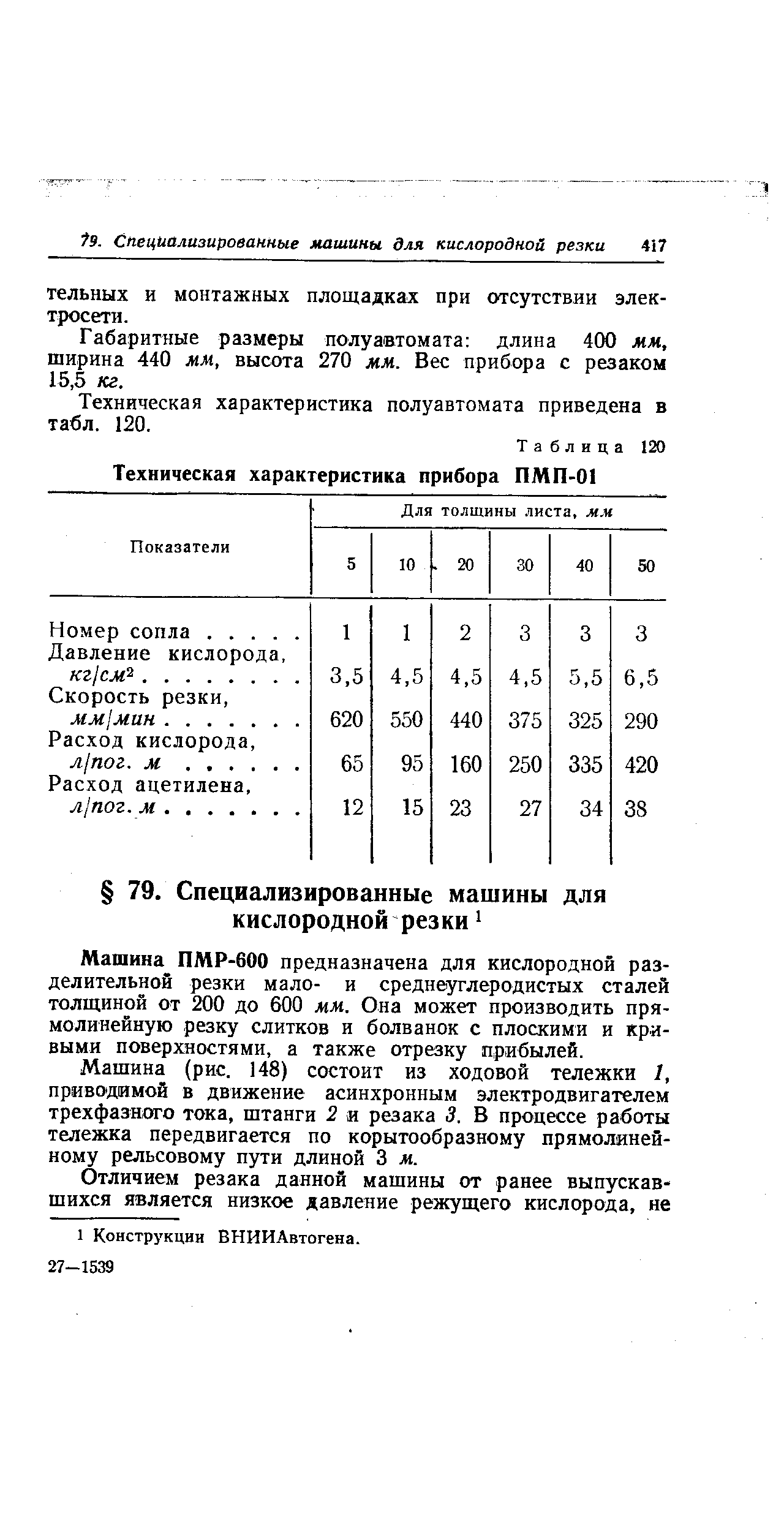 Габаритные размеры полуавтомата длина 400 мм, ширина 440 мм, высота 270 мм. Вес прибора с резаком 15,5 кг.
