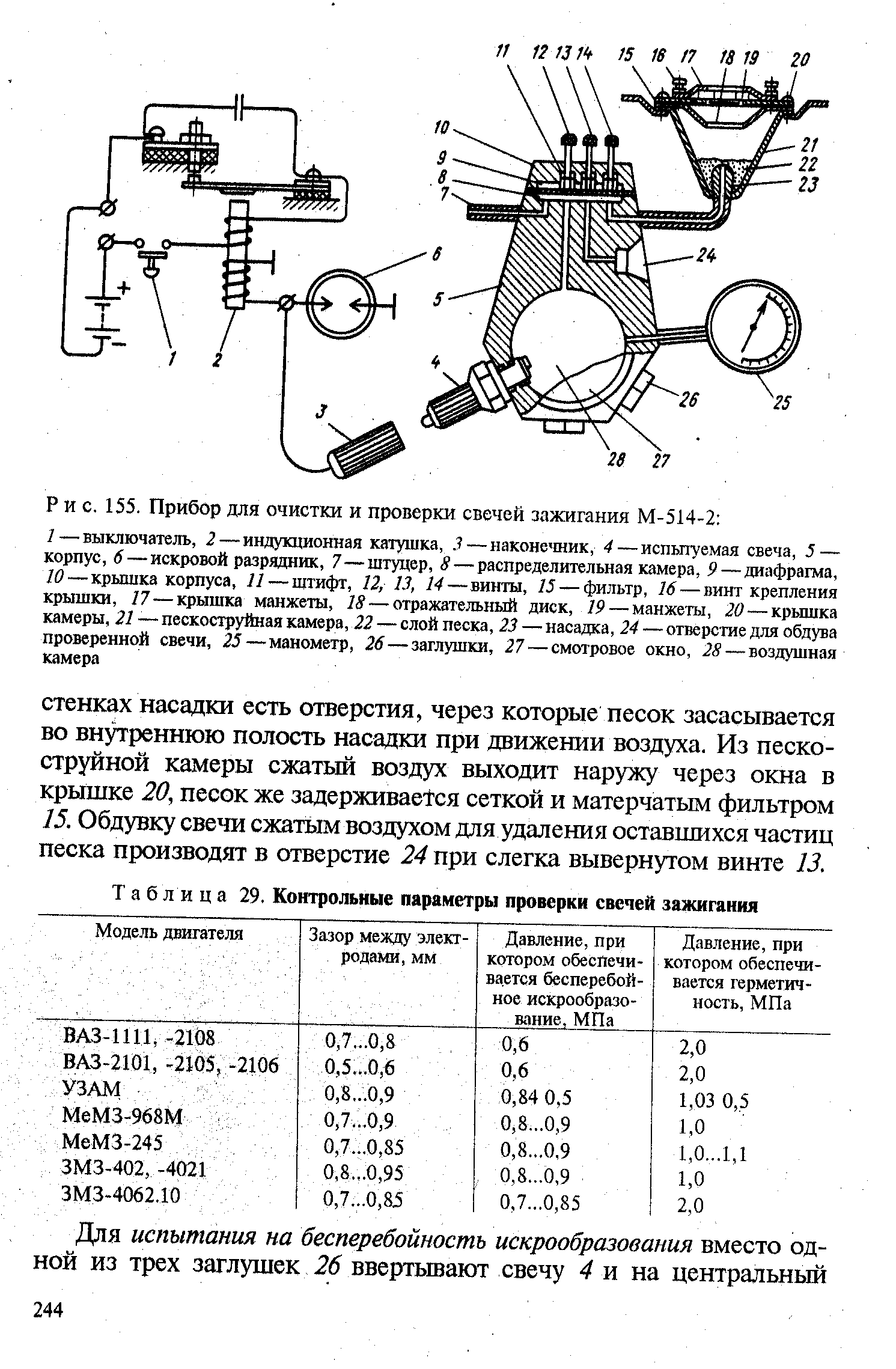 Схема для проверки свечей зажигания