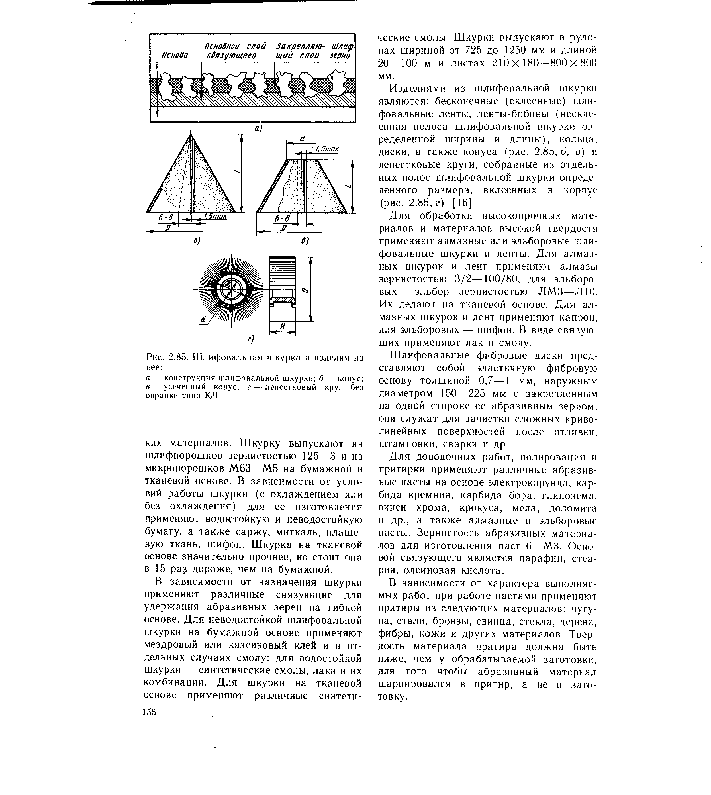 Рис. 2.85. <a href="/info/64637">Шлифовальная шкурка</a> и изделия из нее 
