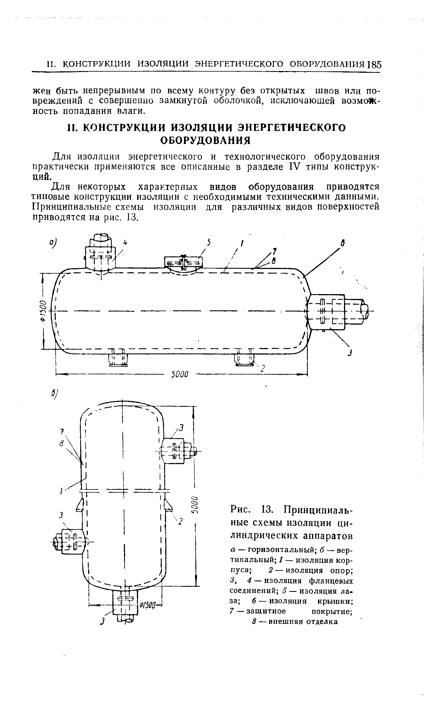 Для изоляции энергетического и технологического оборудования практически применяются все описанные в разделе IV типы конструкций.
