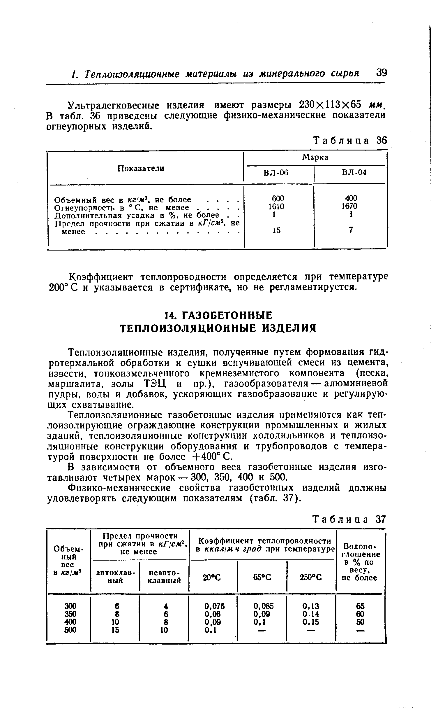 Теплоизоляционные изделия, полученные путем формования гидротермальной обработки и сушки вспучивающей смеси из цемента, извести, тонкоизмельченного кремнеземистого компонента (песка, маршалита, золы ТЭЦ и пр.), газообразователя — алюминиевой пудры, воды и добавок, ускоряющих газообразование и регулирующих схватывание.
