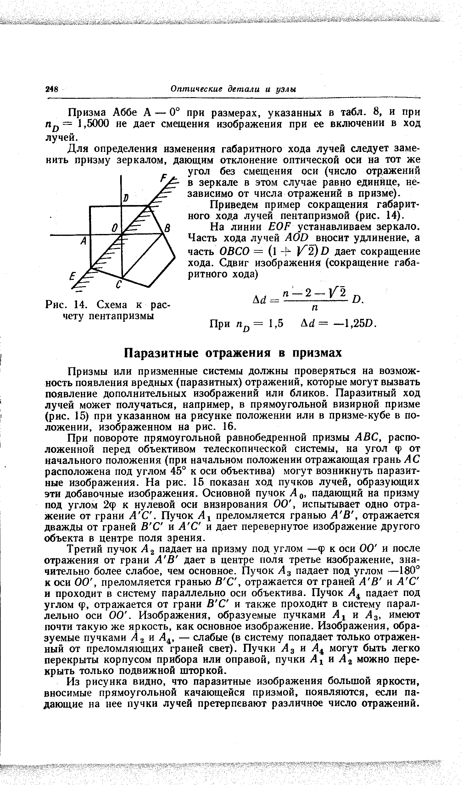 Рис. 14. Схема к расчету пентапризмы
