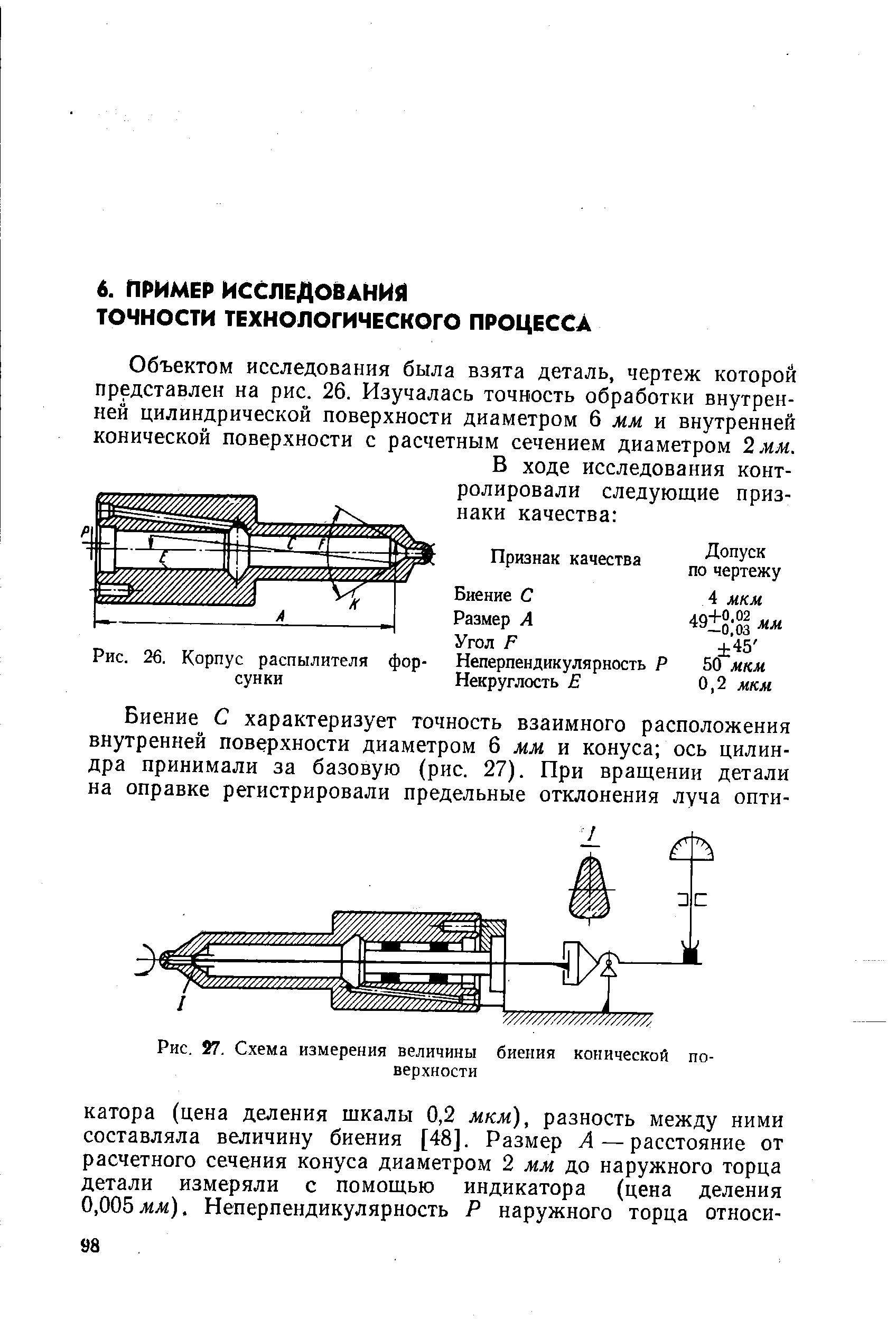 Рис. 87. <a href="/info/672388">Схема измерения</a> величины биения конической поверхности
