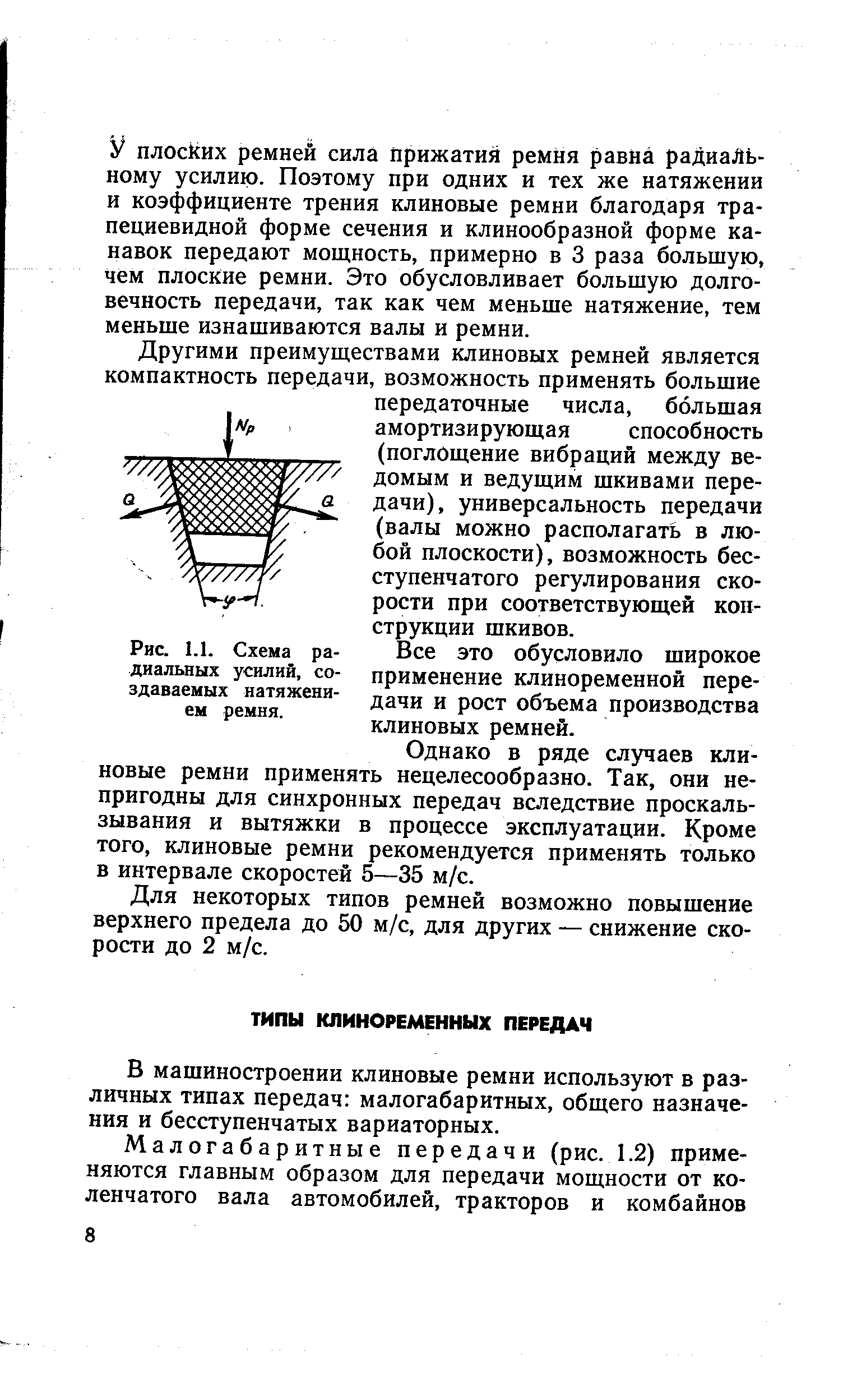 В машиностроении клиновые ремни используют в различных типах передач малогабаритных, общего назначения и бесступенчатых вариаторных.
