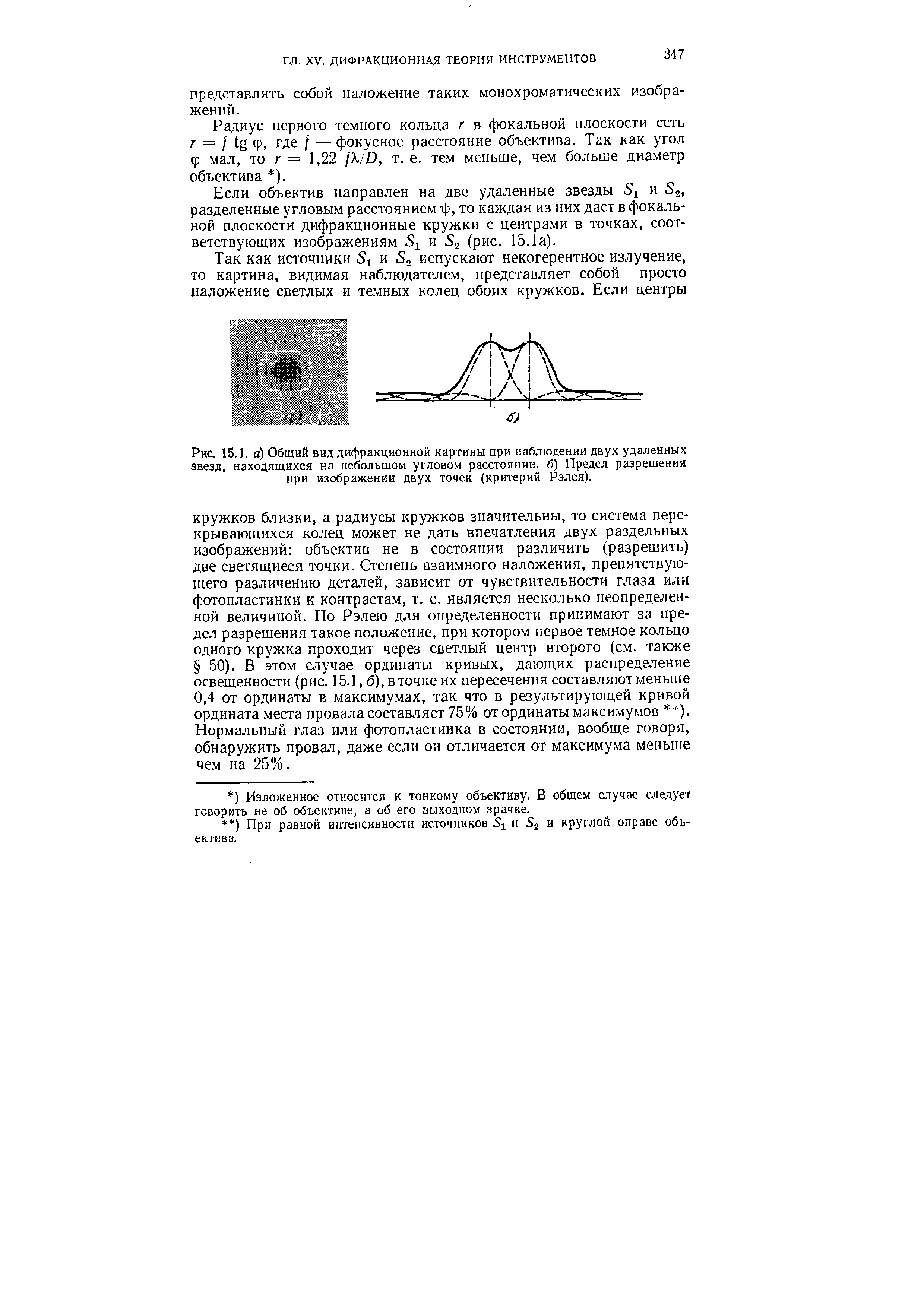 то г = 1,22 к О, т. е. тем меньше, чем больше диаметр объектива )).
