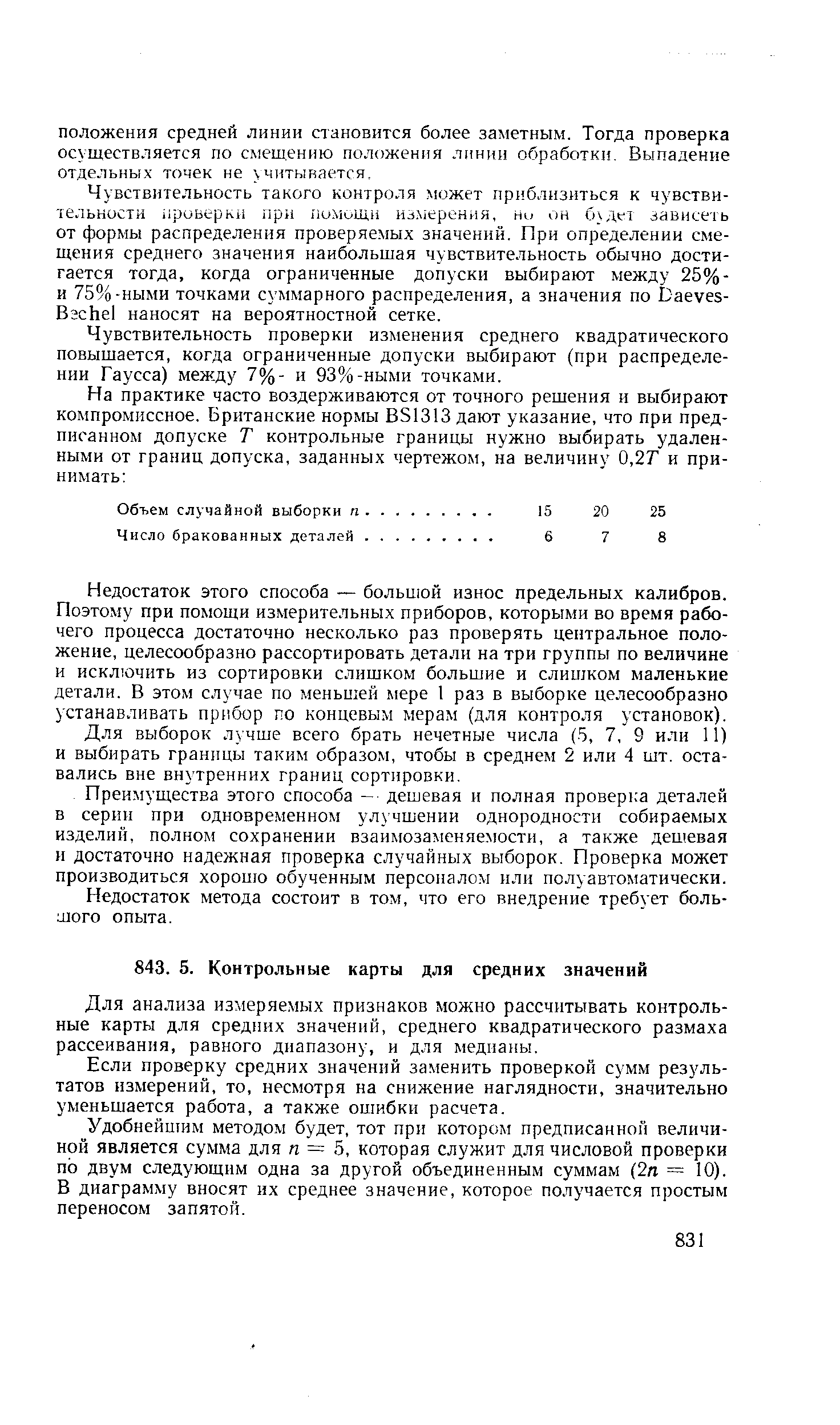 Чувствительность проверки изменения среднего квадратического повышается, когда ограниченные допуски выбирают (при распределении Гаусса) между 7%- и 93%-ными точками.
