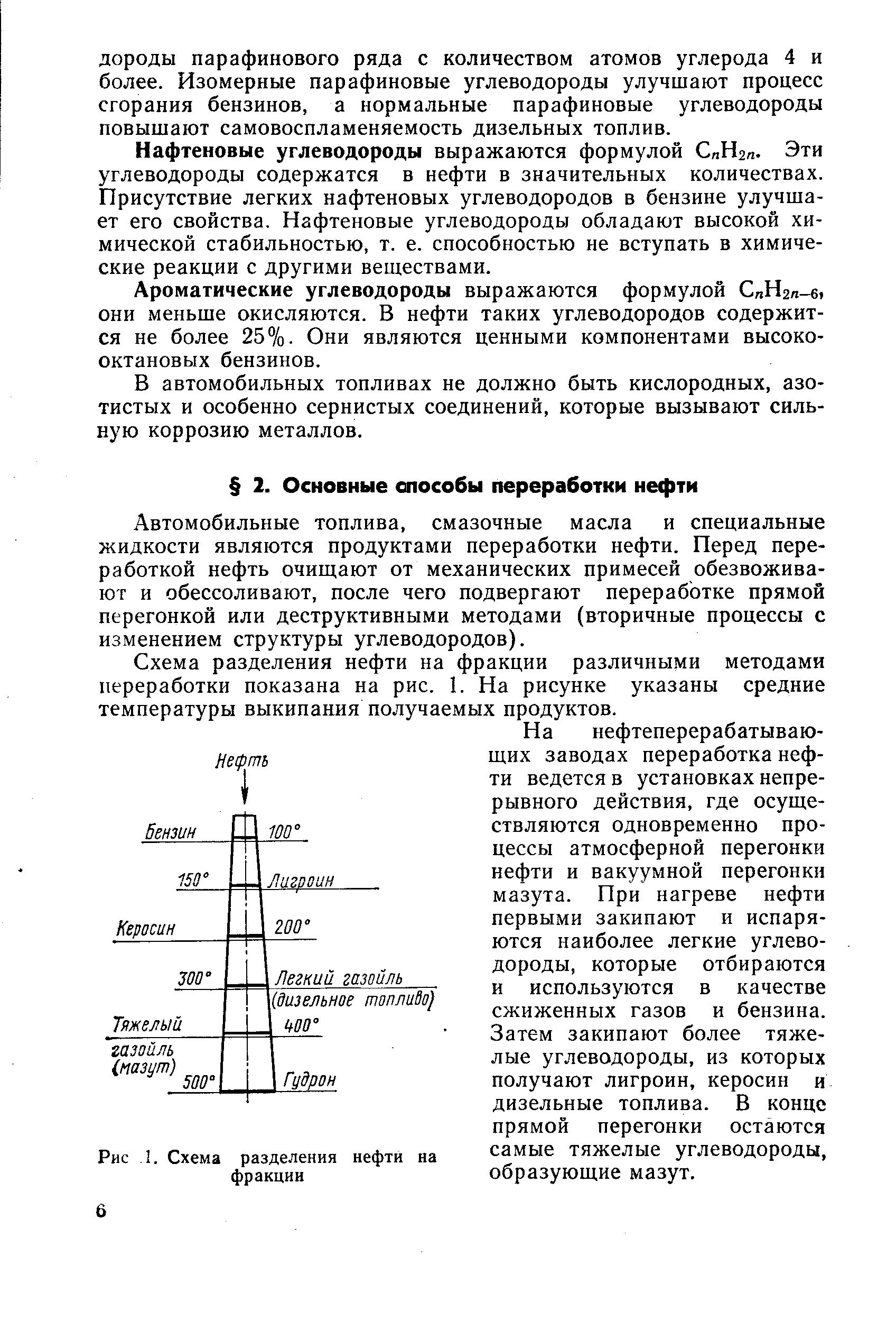 Автомобильные топлива, смазочные масла и специальные жидкости являются продуктами переработки нефти. Перед переработкой нефть очищают от механических примесей обезвоживают и обессоливают, после чего подвергают переработке прямой перегонкой или деструктивными методами (вторичные процессы с изменением структуры углеводородов).
