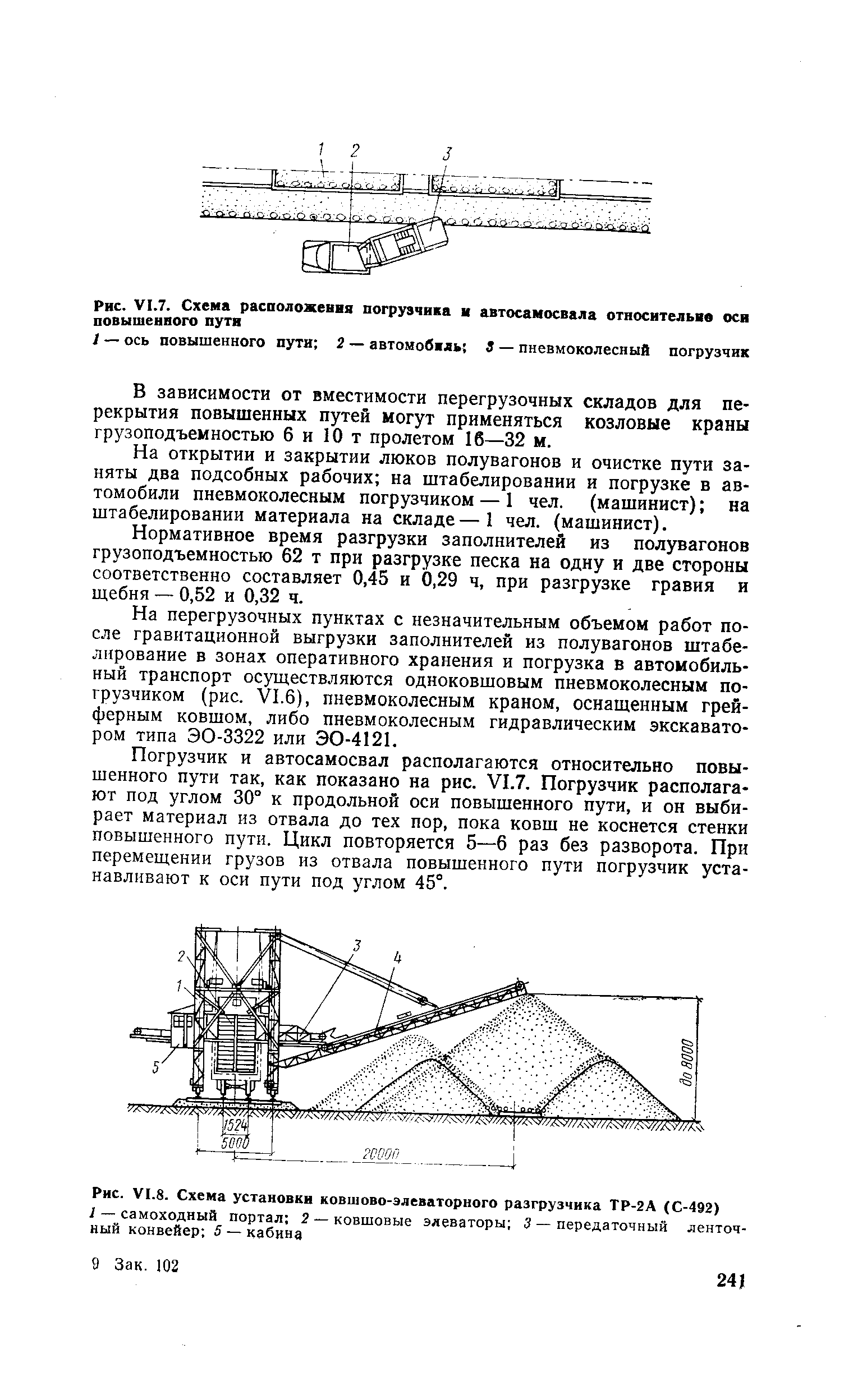Рис. 1.8. Схема установки ковшово-элеваторного разгрузчика ТР-2А (С-492)
