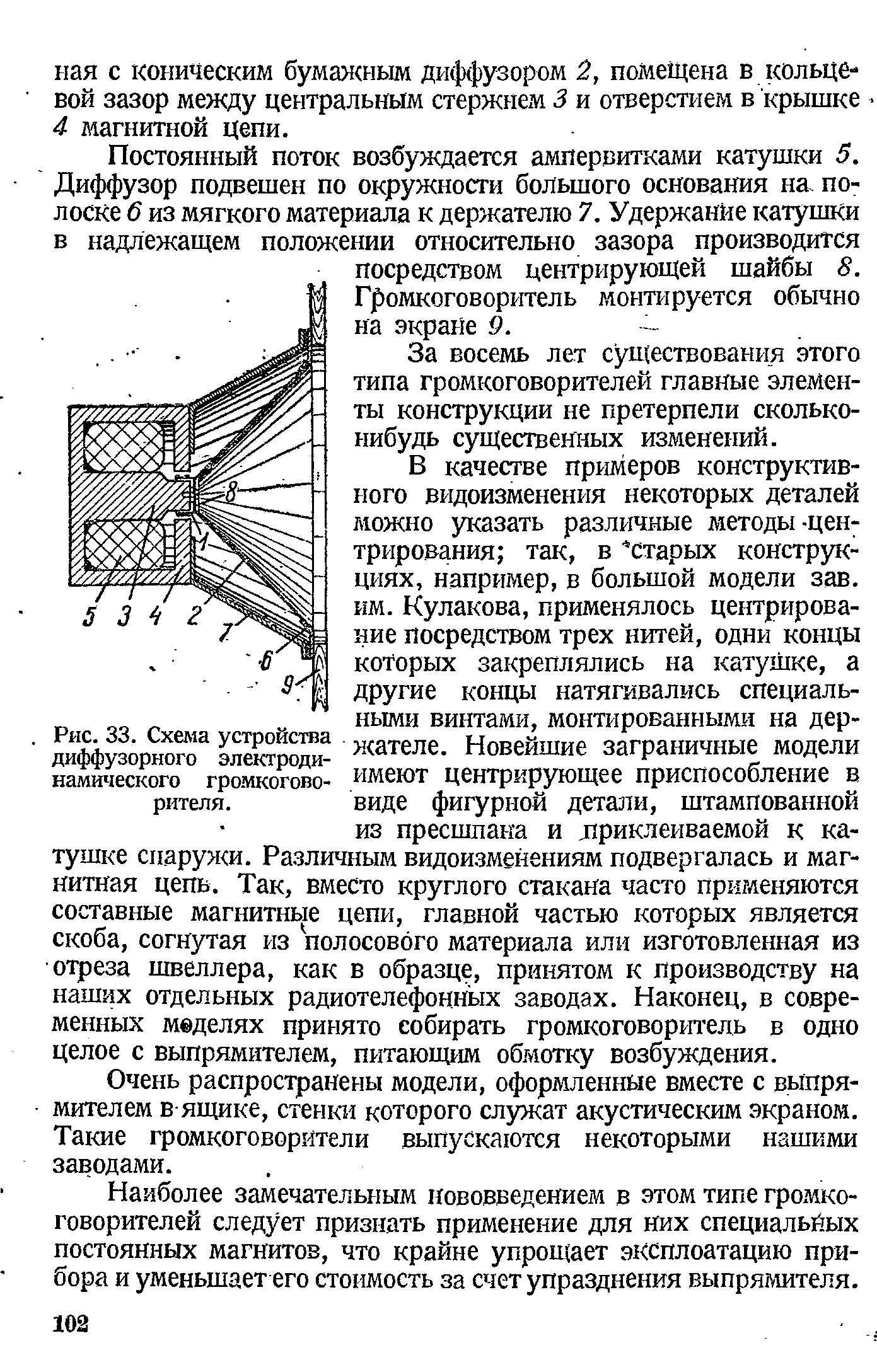 За восемь лет существования этого типа громкоговорителей главные элементы конструкции не претерпели сколько-нибудь существенных изменений.
