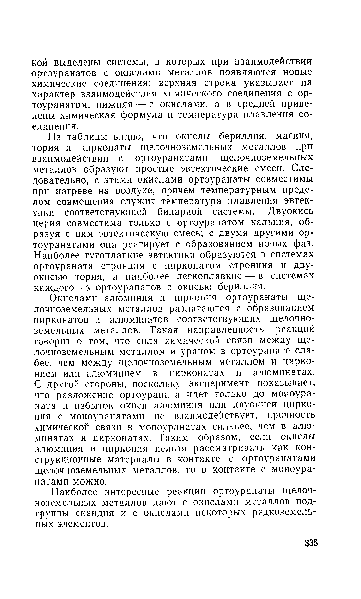 Наиболее интересные реакции ортоуранаты щелочноземельных металлов дают с окислами металлов подгруппы скандия и с окислами некоторых редкоземельных элементов.
