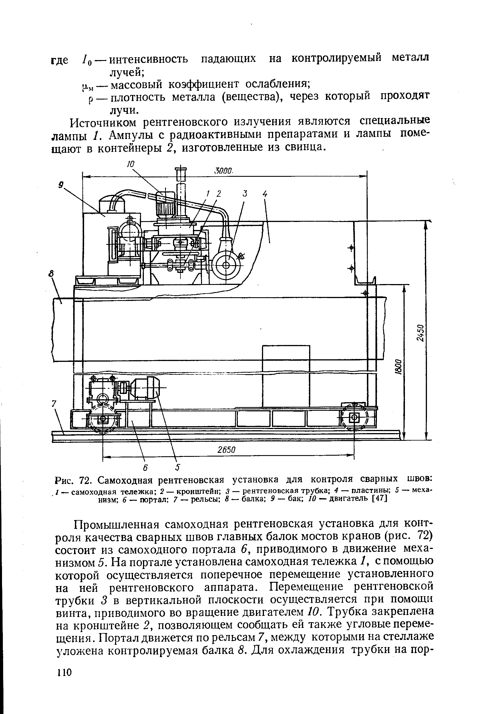 Рис. 72. Самоходная <a href="/info/695196">рентгеновская установка</a> для <a href="/info/422416">контроля сварных</a> швов 
