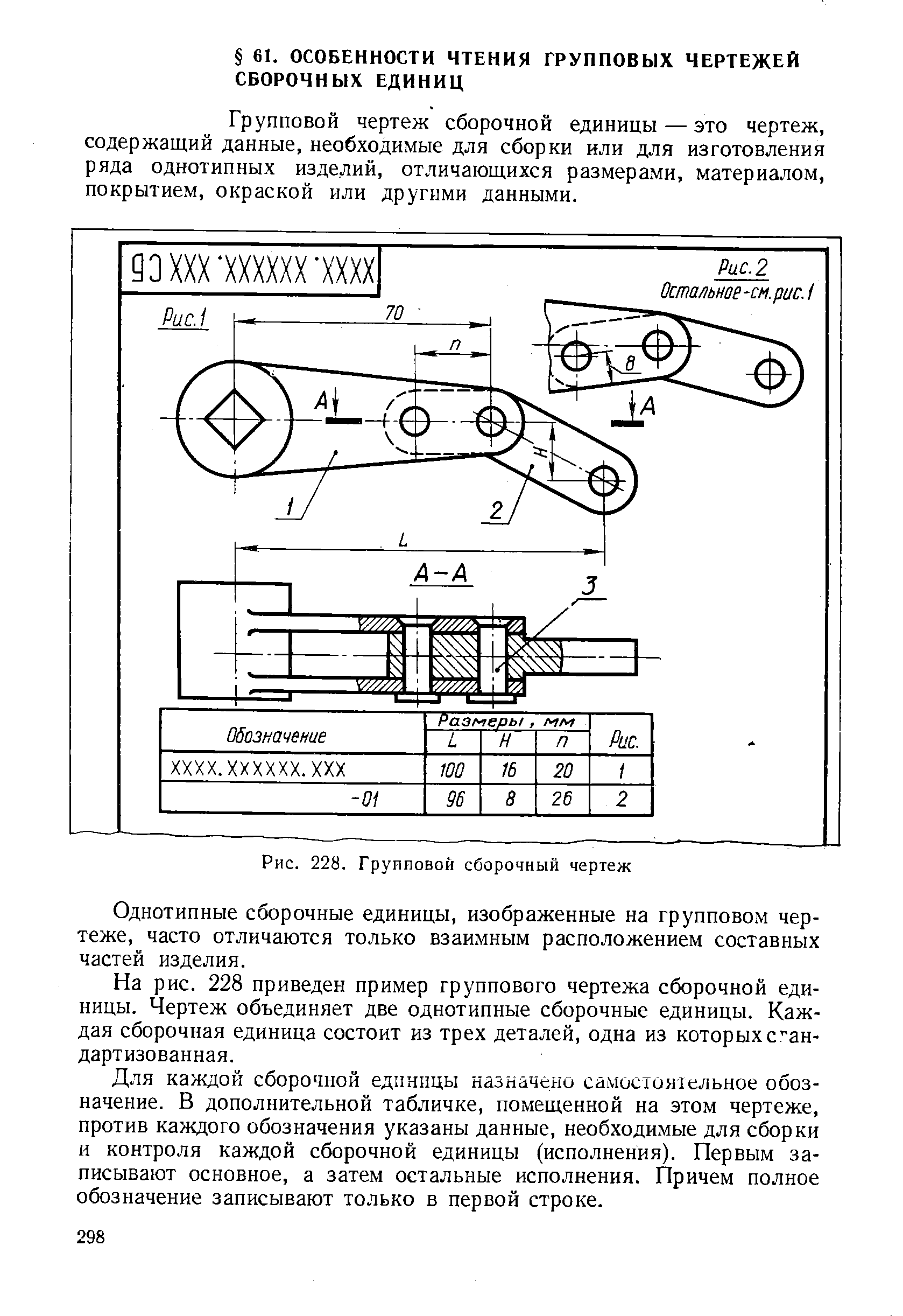 Рис. 228. Групповой сборочный чертеж
