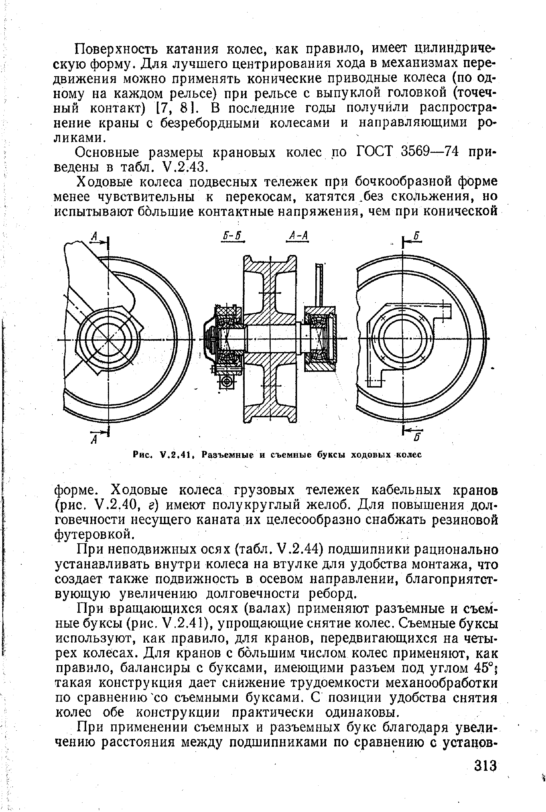 Рис. V.2.41, Разъемные и съемные буксы ходовых колес
