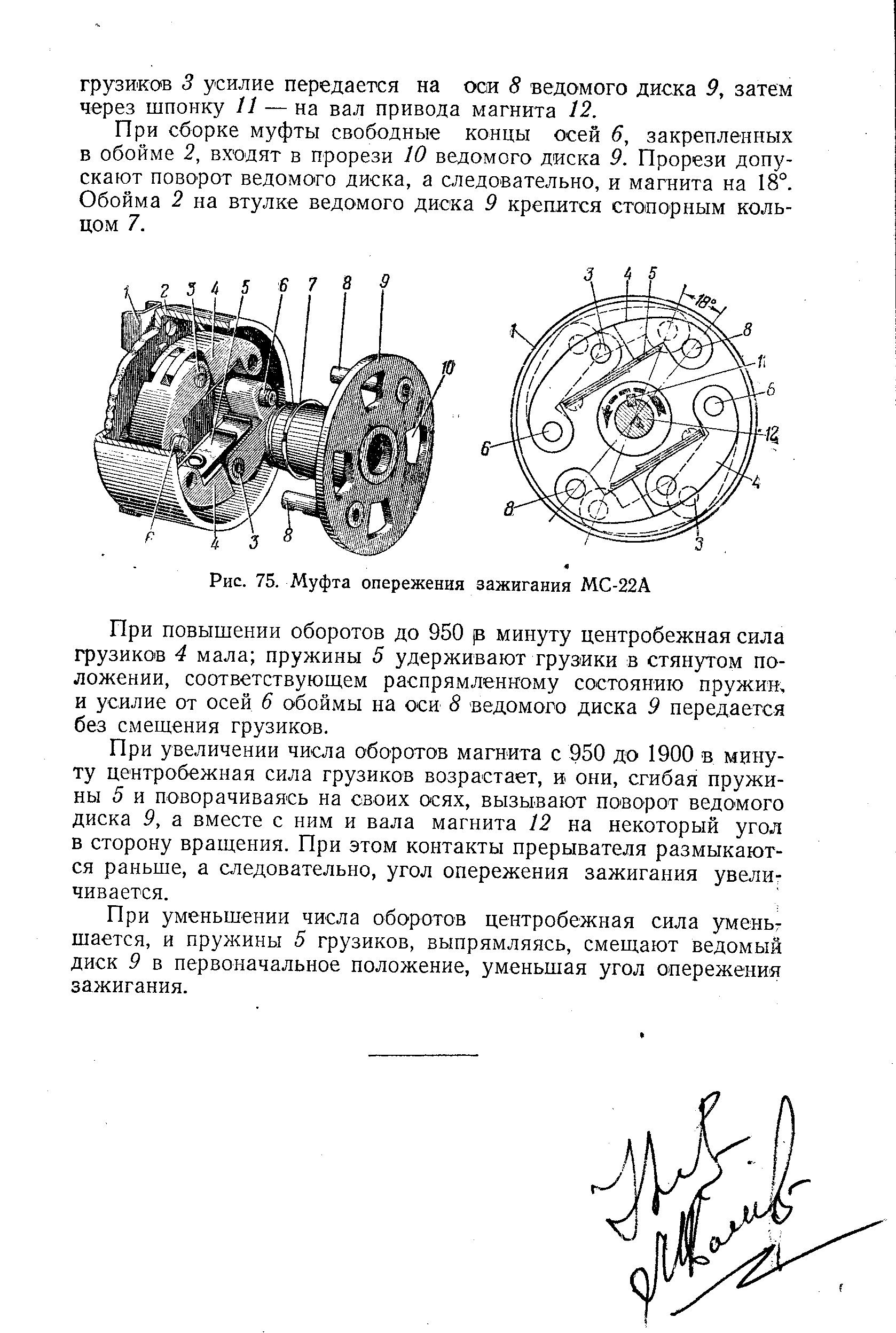 Рис. 75. Муфта опережения зажигания МС-22А
