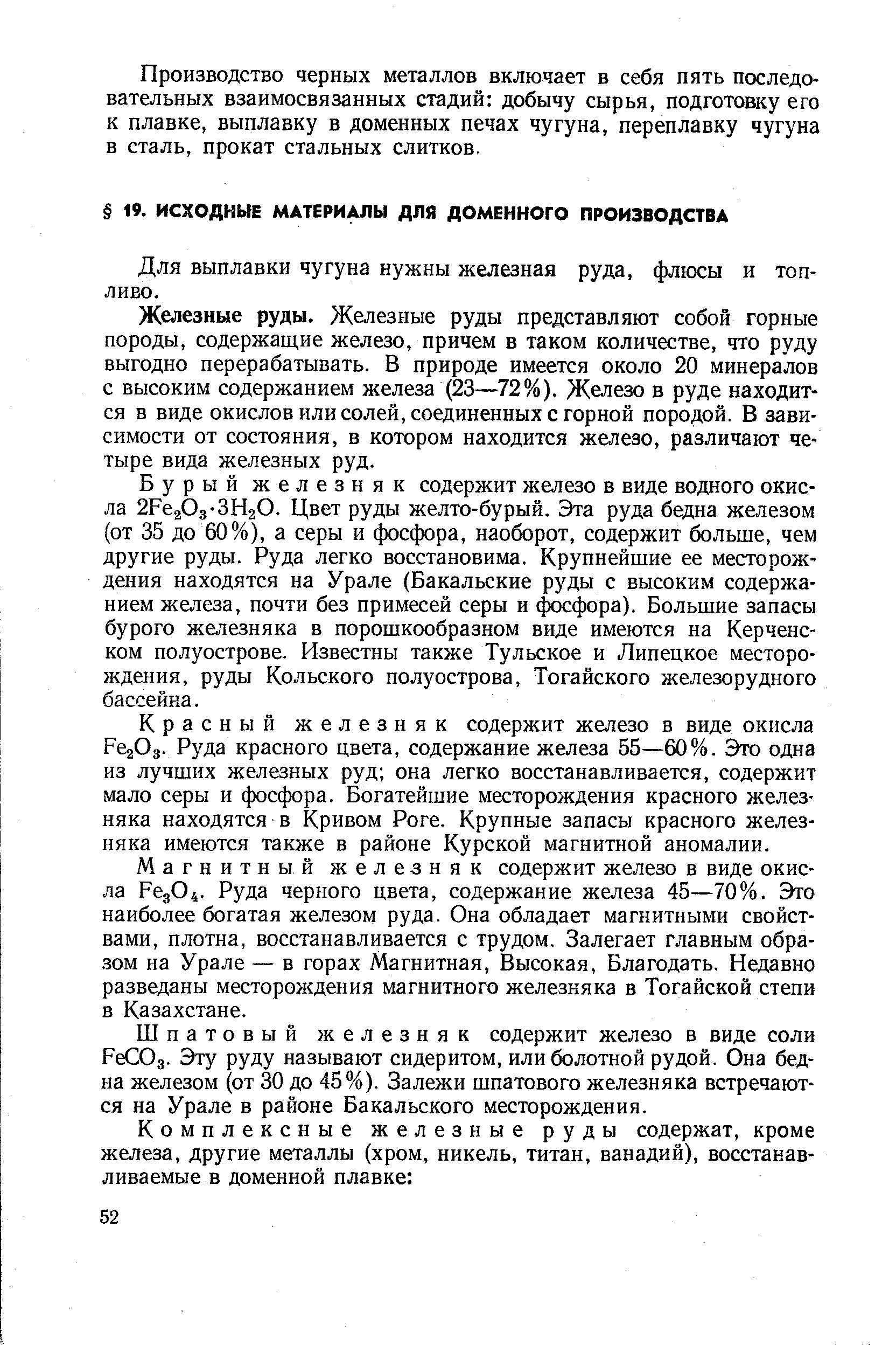 Для выплавки чугуна нужны железная руда, флюсы и топливо.
