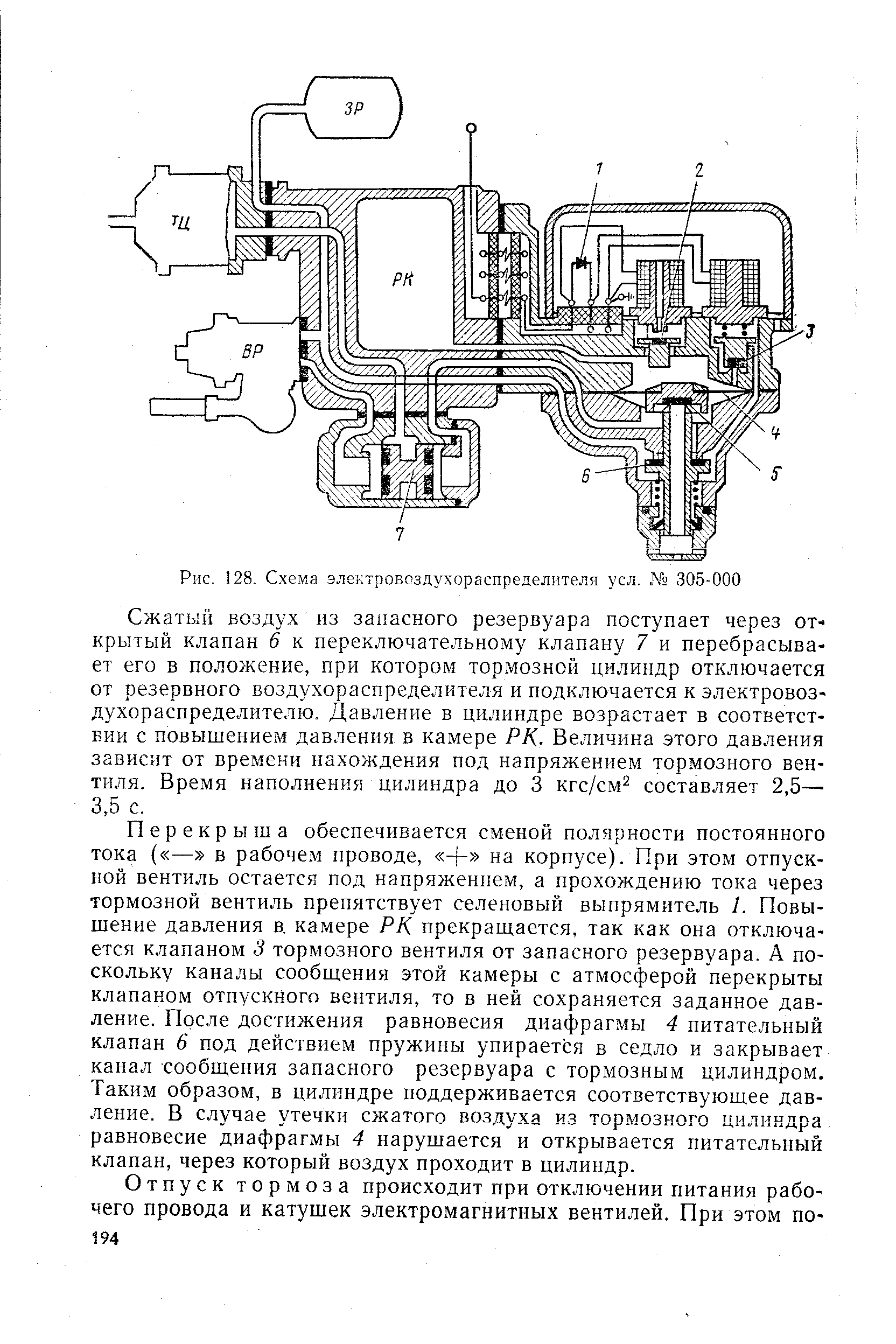 Схема электровоздухораспределителя 305 000