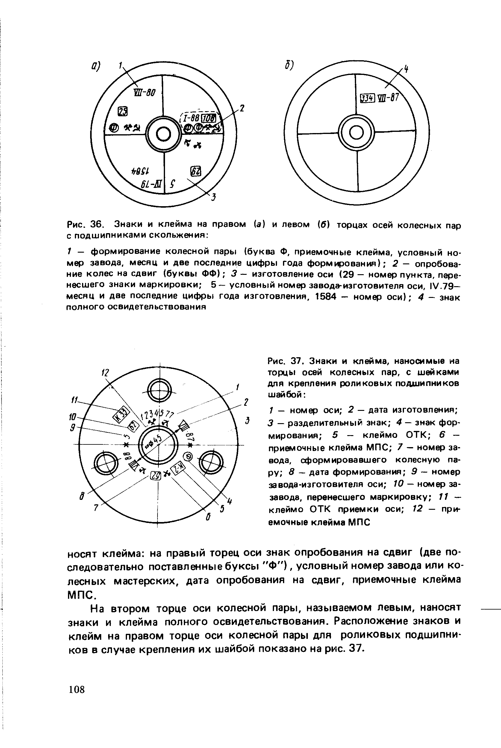 Знаки и клейма на колесных