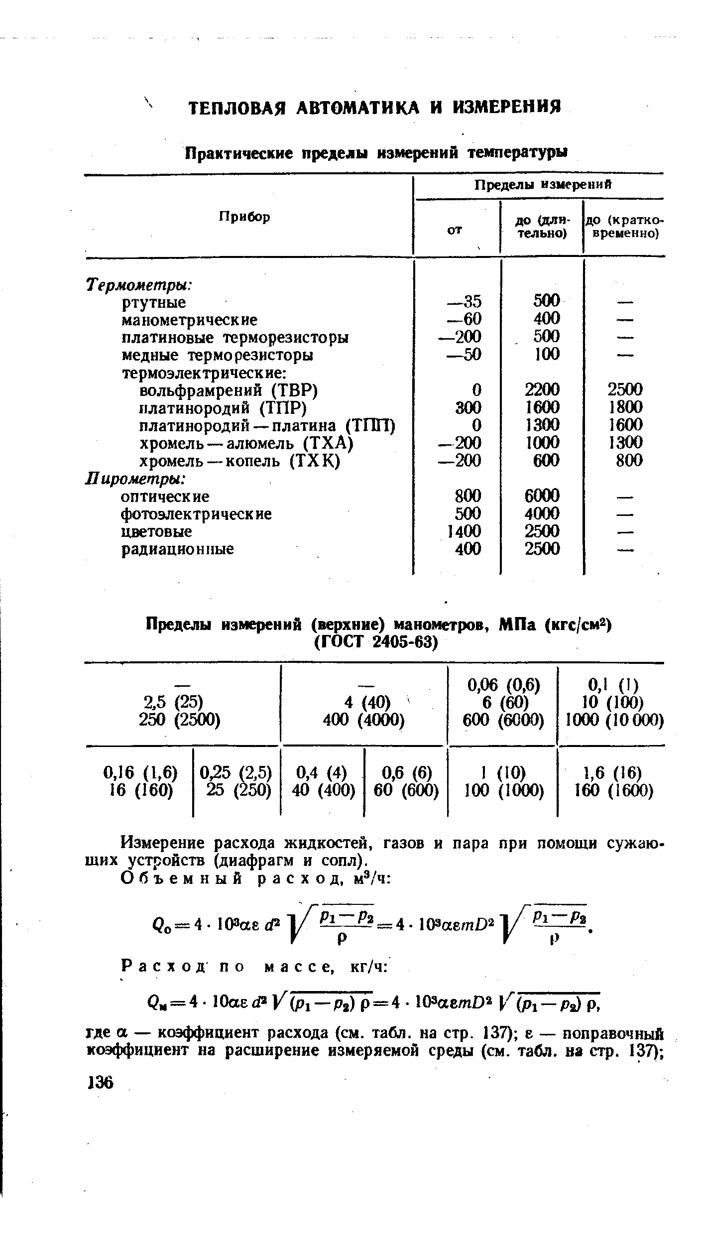 Измерение расхода жидкостей, газов и пара при помощи сужающих устройств (диафрагм и сопл).
