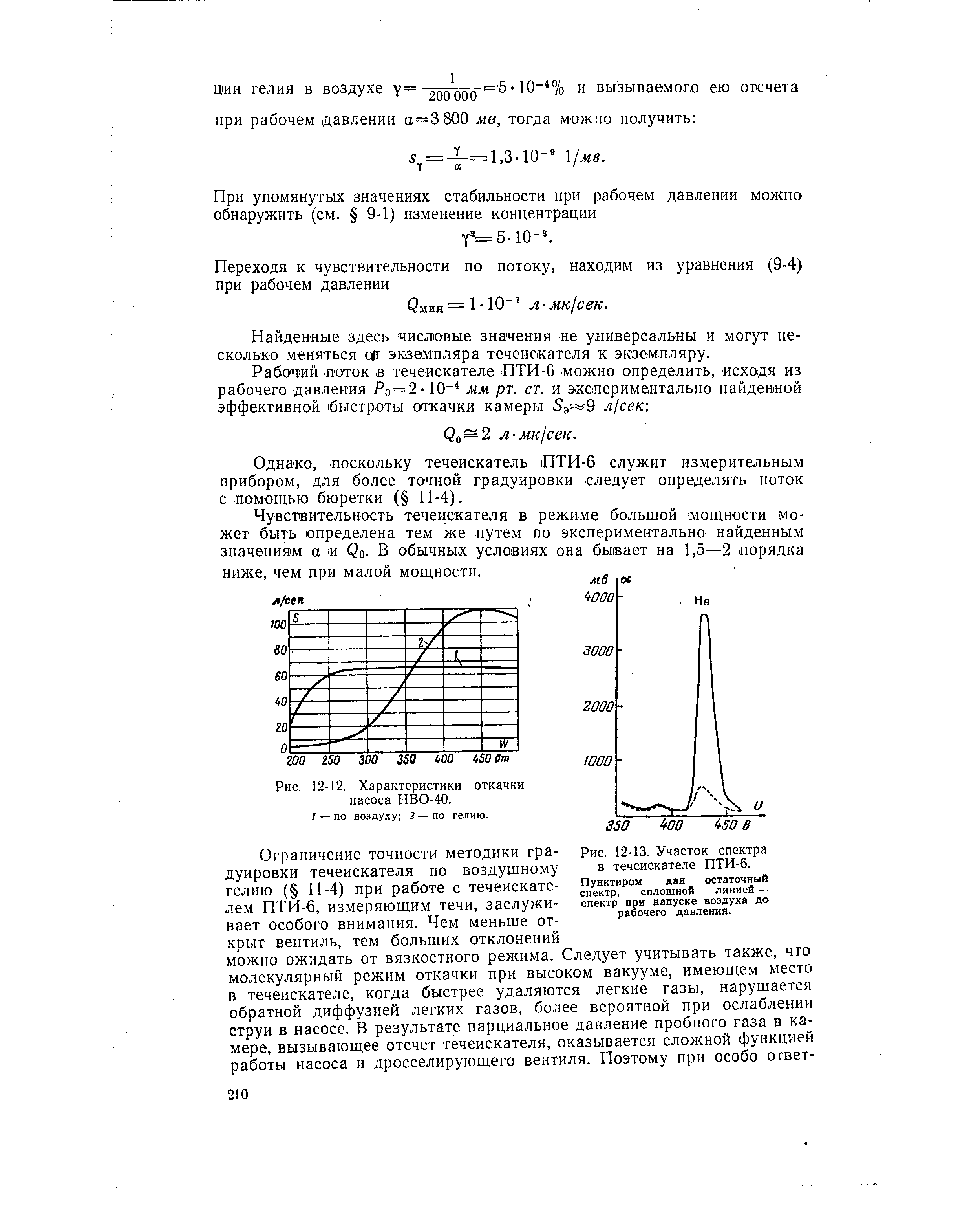Атлас спектральных линий. Скорость откачки насосов таблица. Характеристики газового фондового течеискателя. Функции течеискателей.