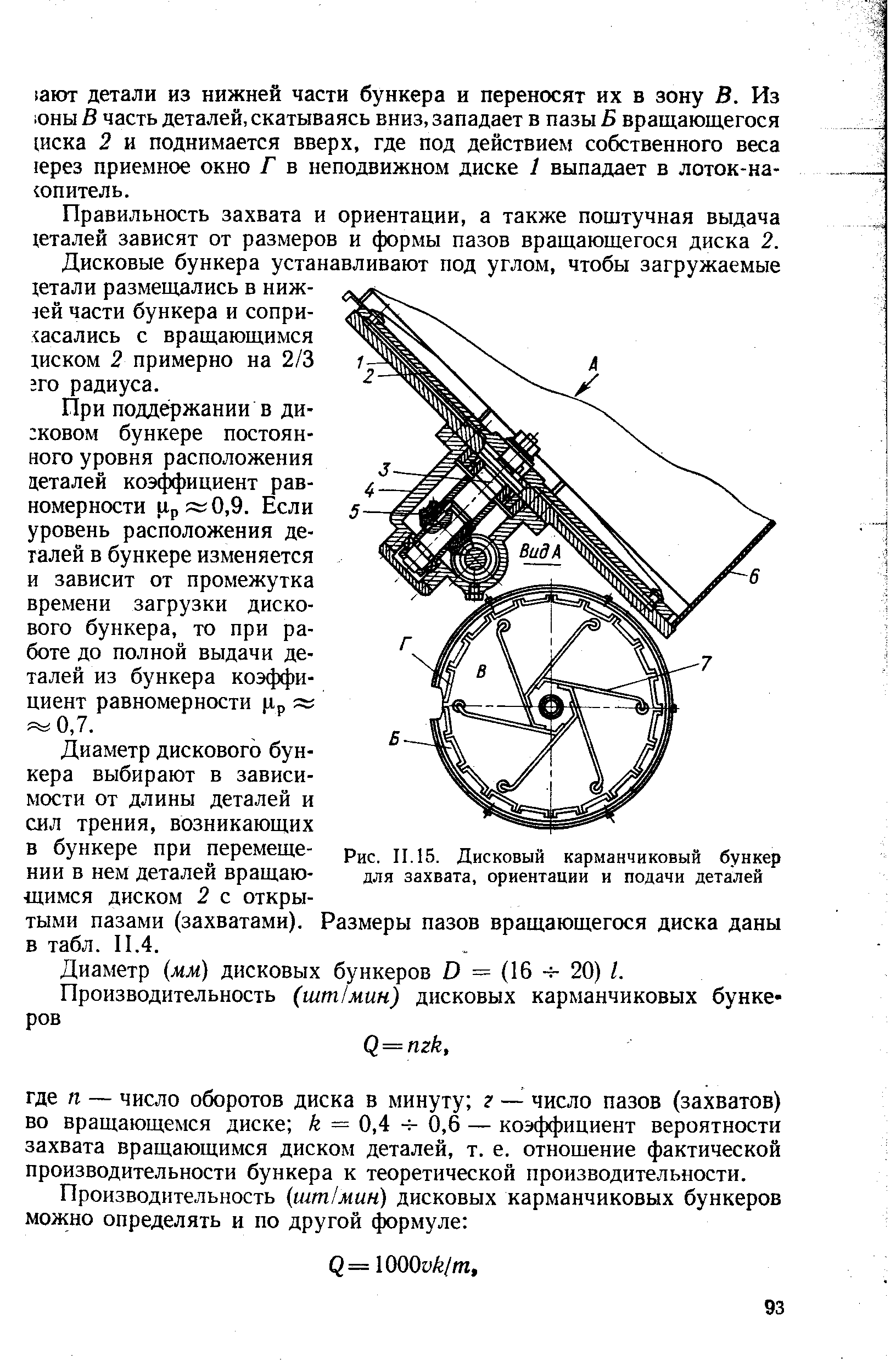 Рис. 11.15. Дисковый карманчиковый бункер для захвата, ориентации и подачи деталей
