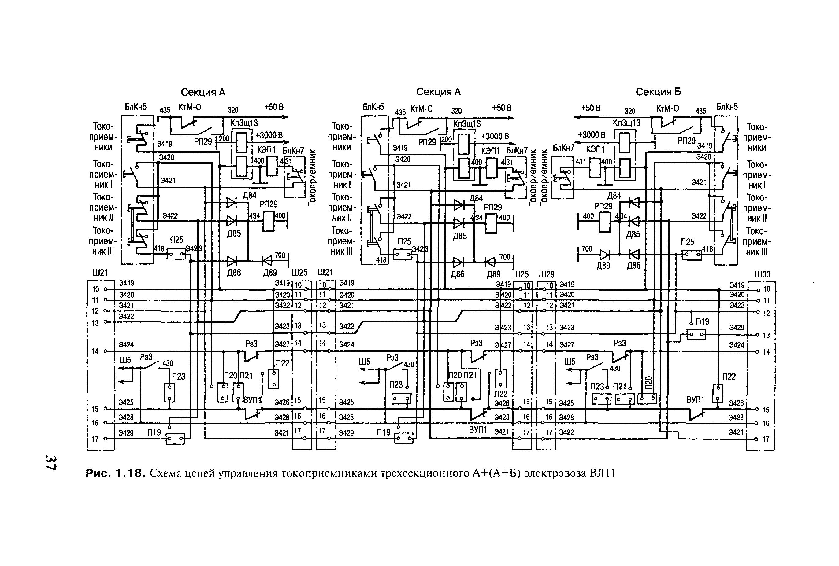 Схема цепей управления вл 11