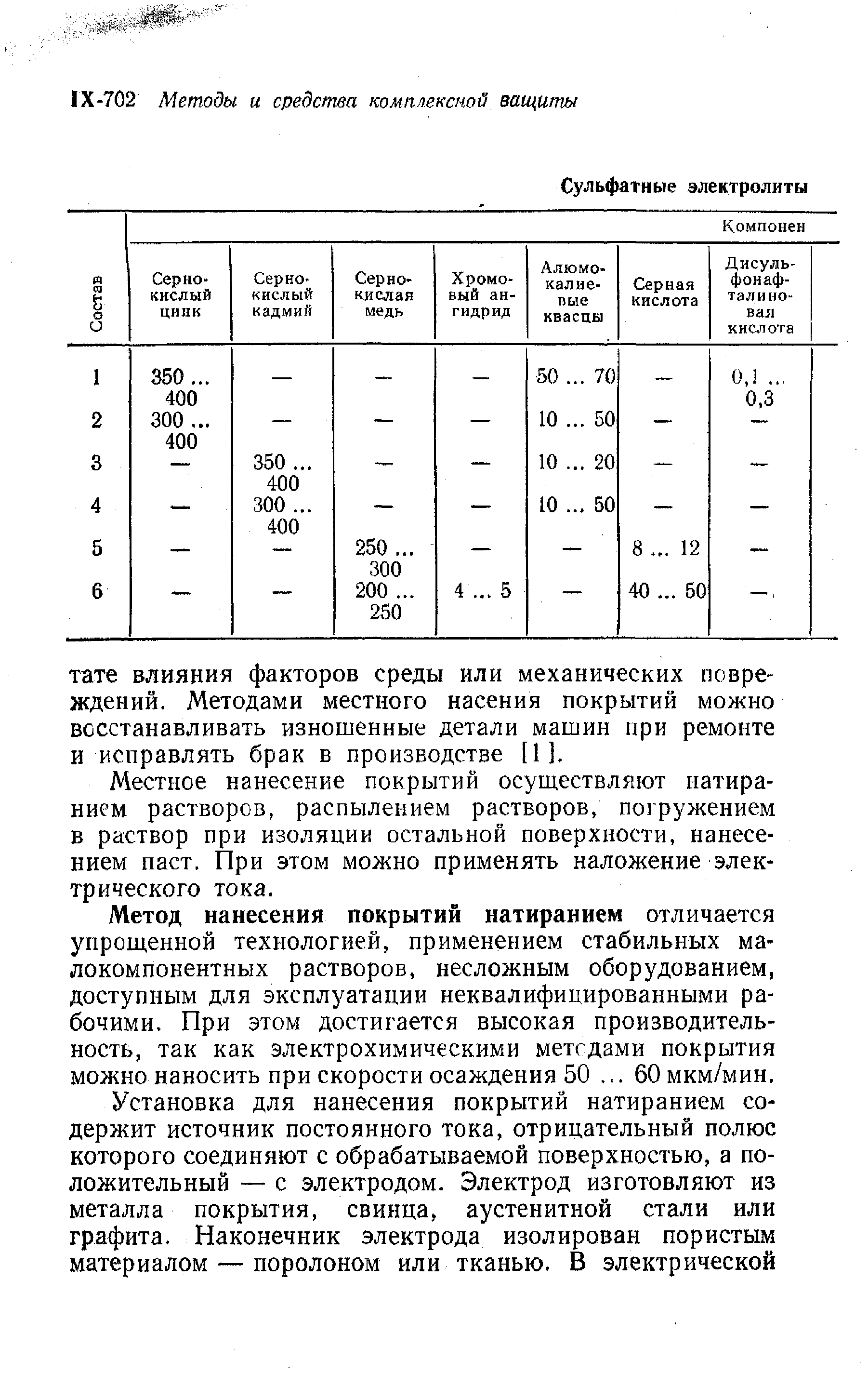 Местное нанесение покрытий осуществляют натиранием растворов, распылением растворов, погружением в раствор при изоляции остальной поверхности, нанесением паст. При этом можно применять наложение электрического тока.
