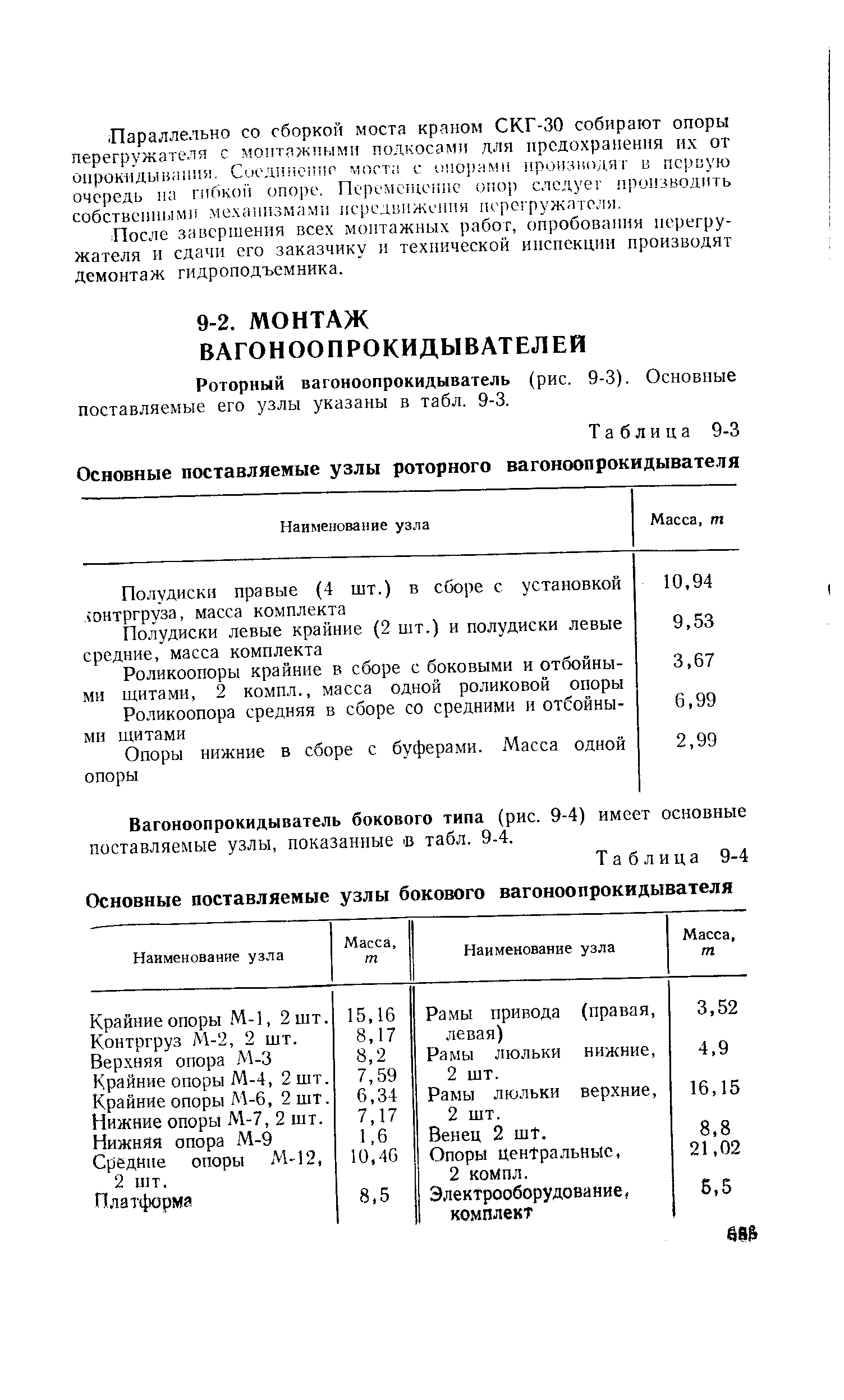 Роторный вагоноопрокидыватель (рис. 9-3). Основные поставляемые его узлы указаны в табл. 9-3.
