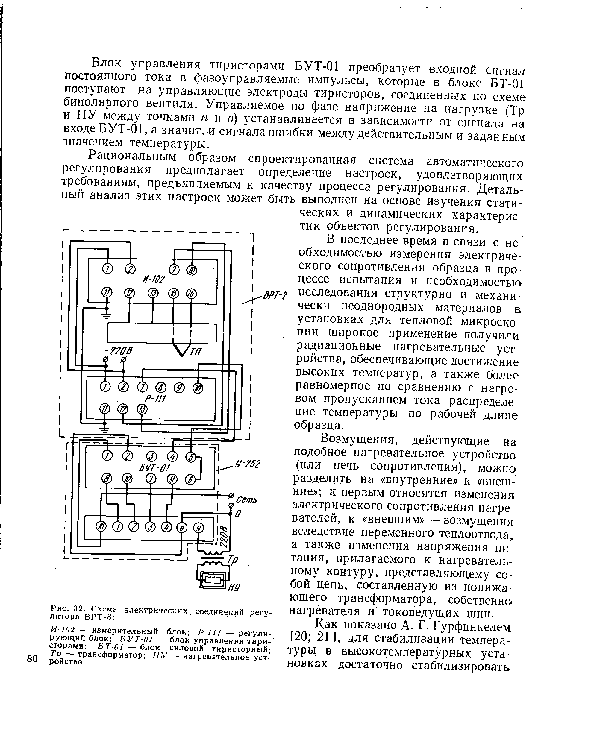 Рис. 32. Схема электрических соединений регулятора ВРТ-3 
