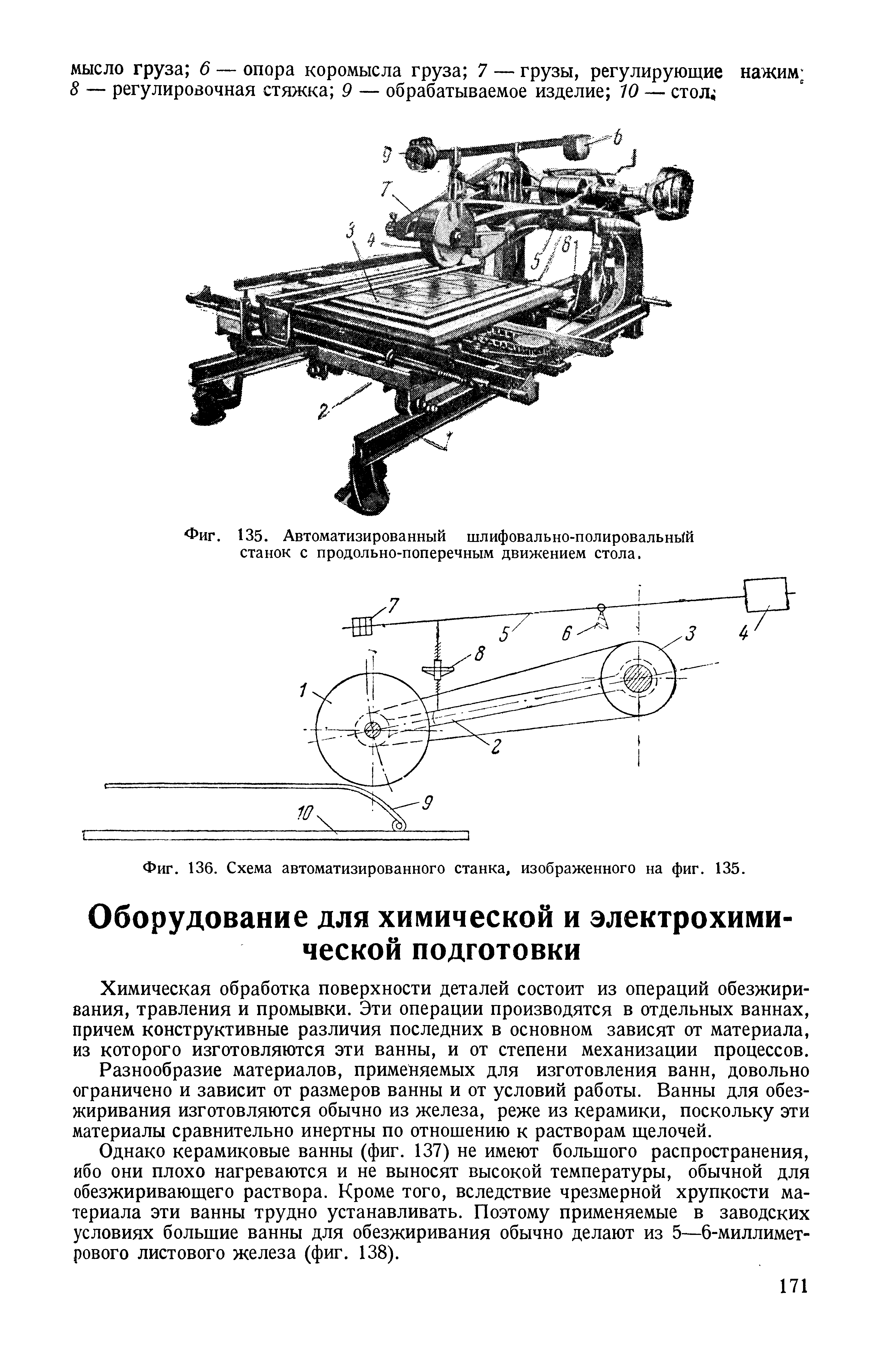 Химическая обработка поверхности деталей состоит из операций обезжиривания, травления и промывки. Эти операции производятся в отдельных ваннах, причем конструктивные различия последних в основном зависят от материала, из которого изготовляются эти ванны, и от степени механизации процессов.
