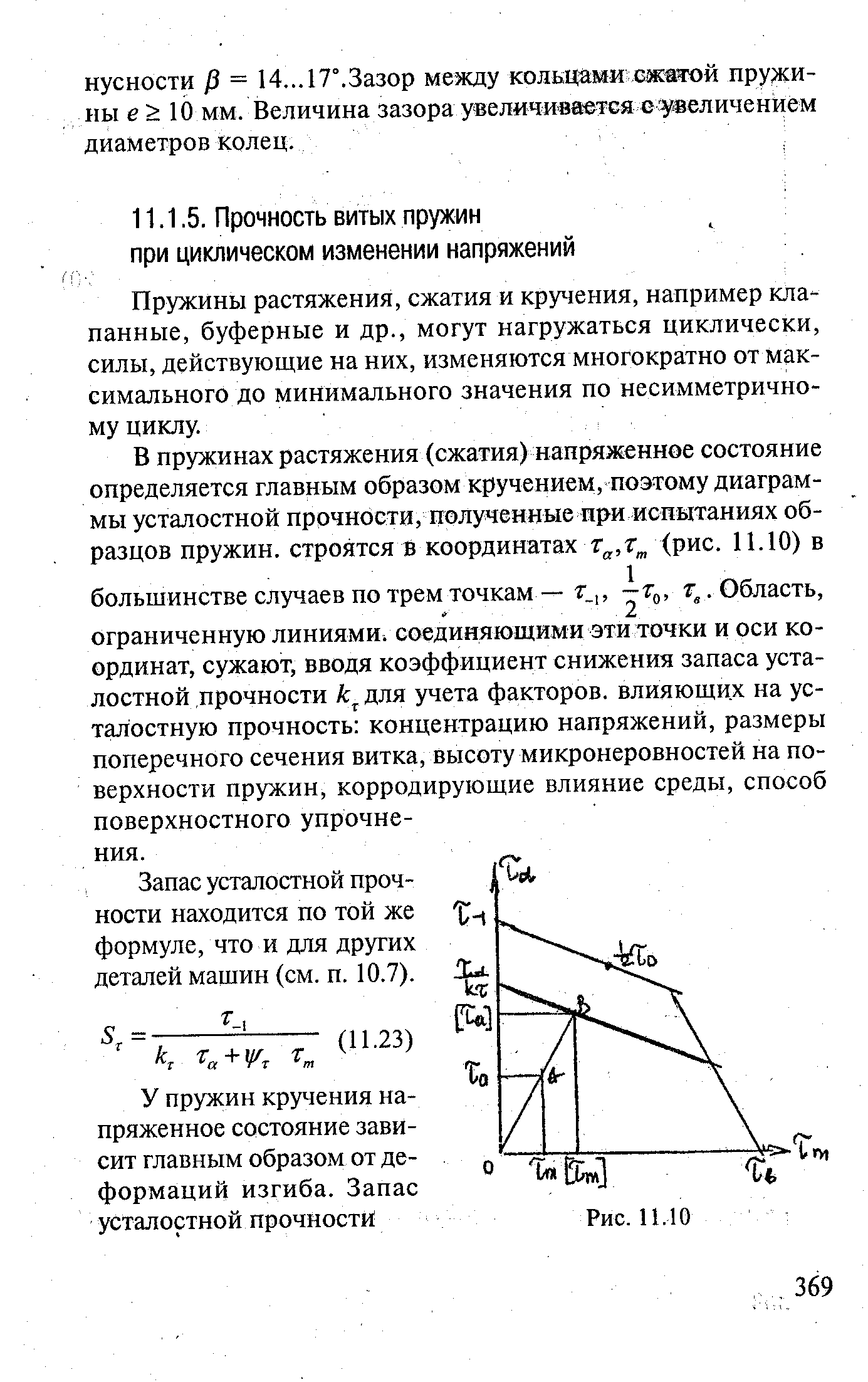 Пружины растяжения, сжатия и кручения, например клапанные, буферные и др., могут нагружаться циклически, силы, действующие на них, изменяются многократно от максимального до минимального значения по несимметричному циклу.
