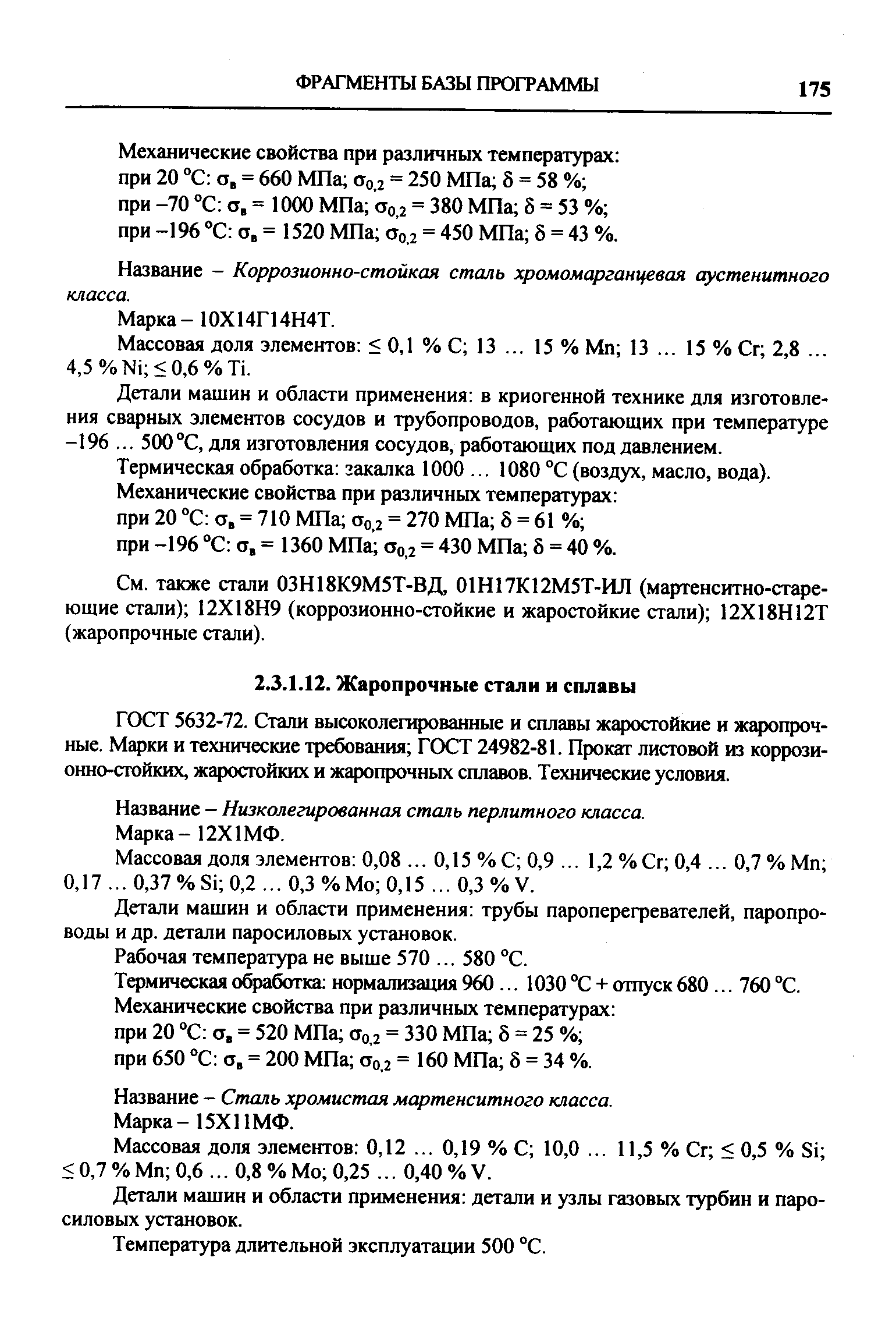 ГОСТ 5632-72. Стали высоколегированные и сплавы жаростойкие и жаропрочные. Марки и технические требования ГОСТ 24982-81. Прокат листовой из коррози-онно-сгойких, жаростойких и жаропрочных сплавов. Технические условия.
